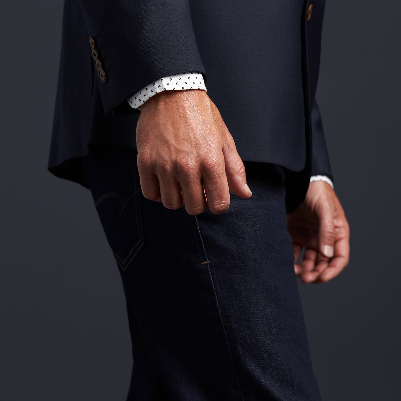 Mens blazer sleeve best sale length