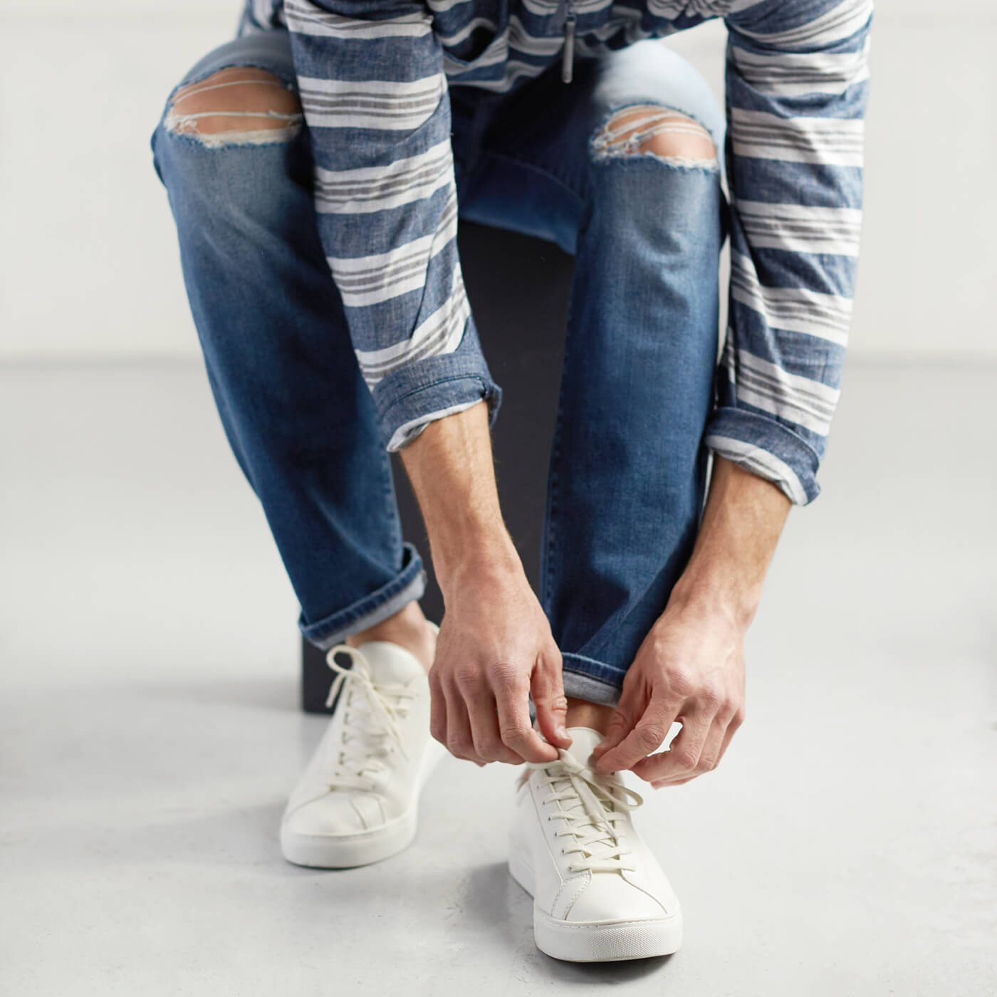 blue denim tennis shoes