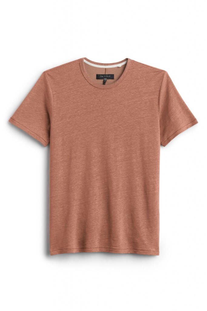 Stitch Fix Men's rusted orange crewneck t-shirt.