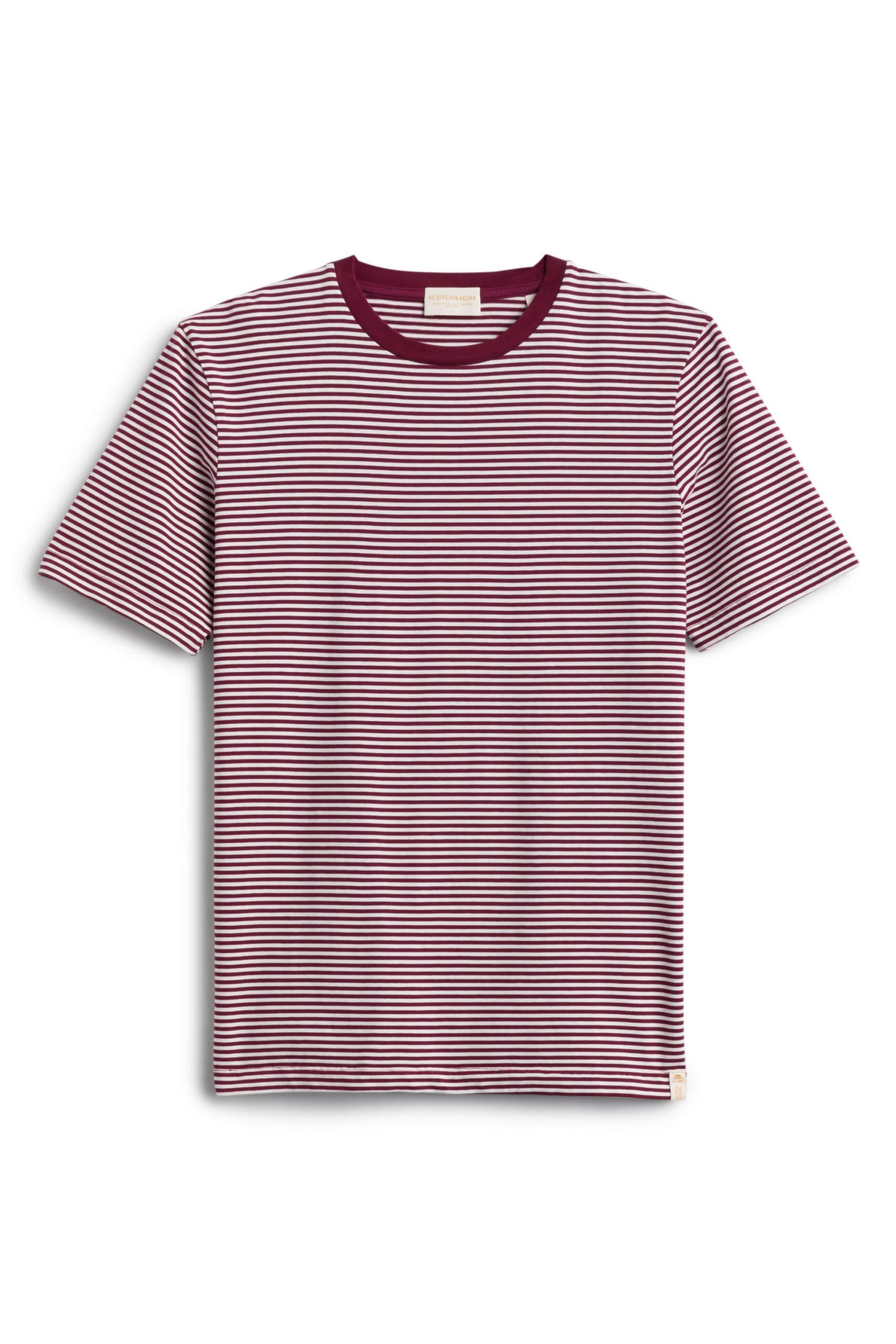 Stitch Fix Men's burgundy striped t-shirt.