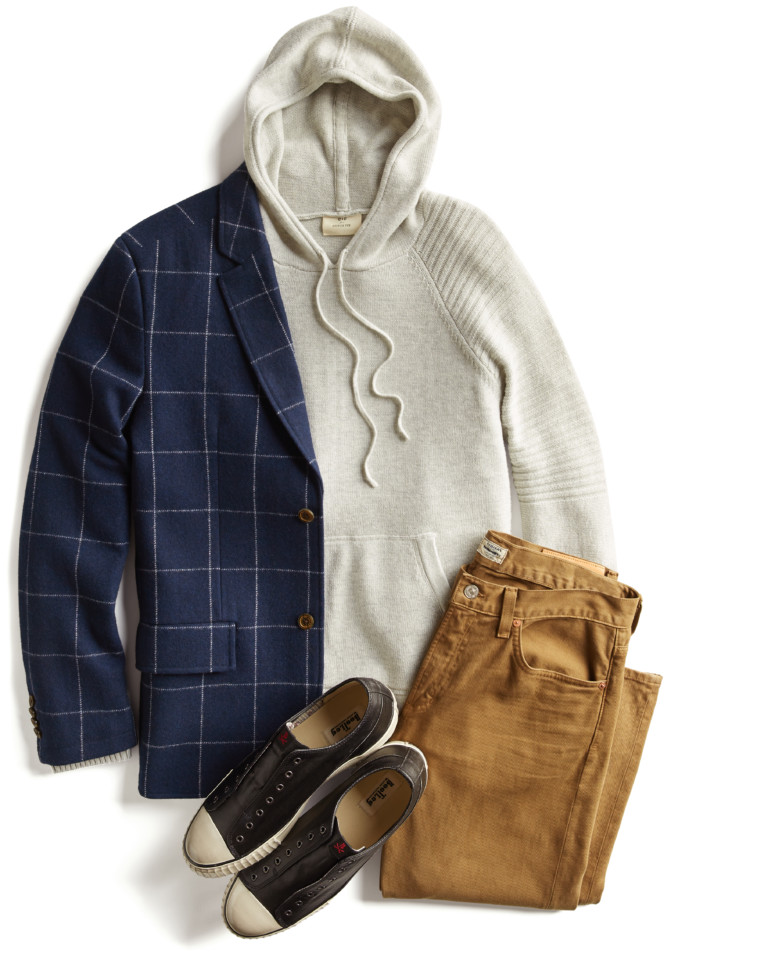dress shirt under hoodie