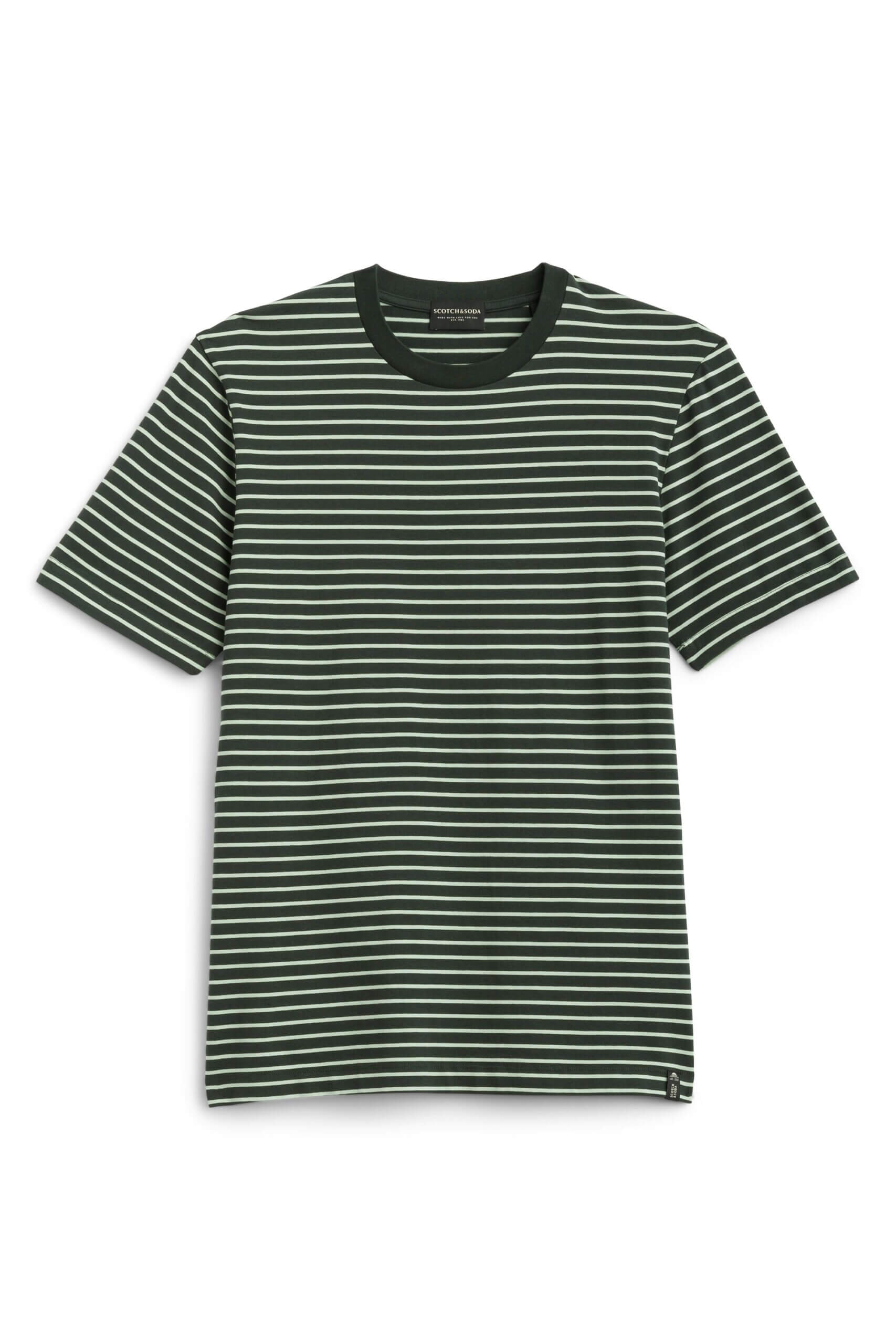 Stitch Fix men’s green and white striped T-shirt.