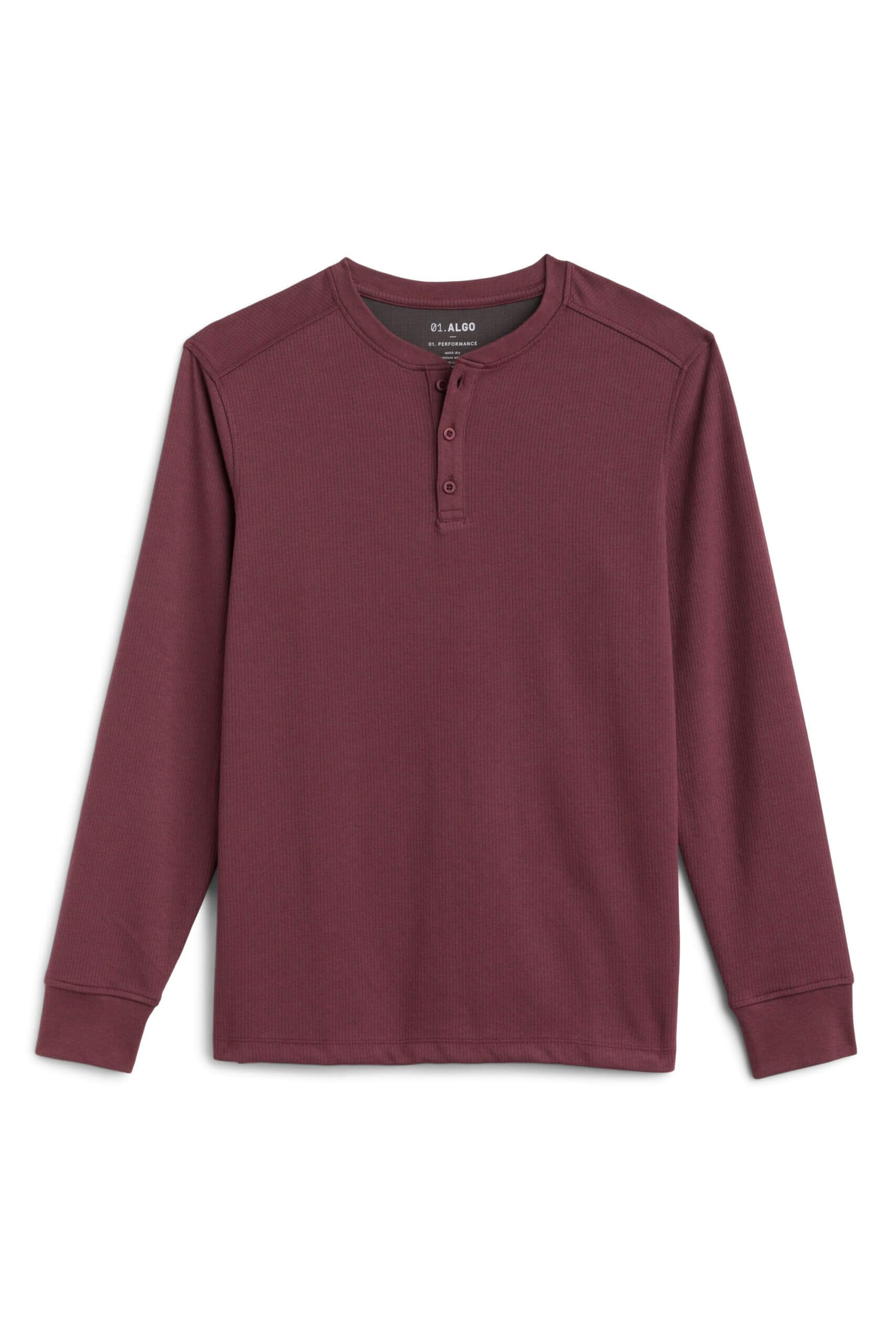 Stitch Fix men's burgundy long-sleeve henley shirt.