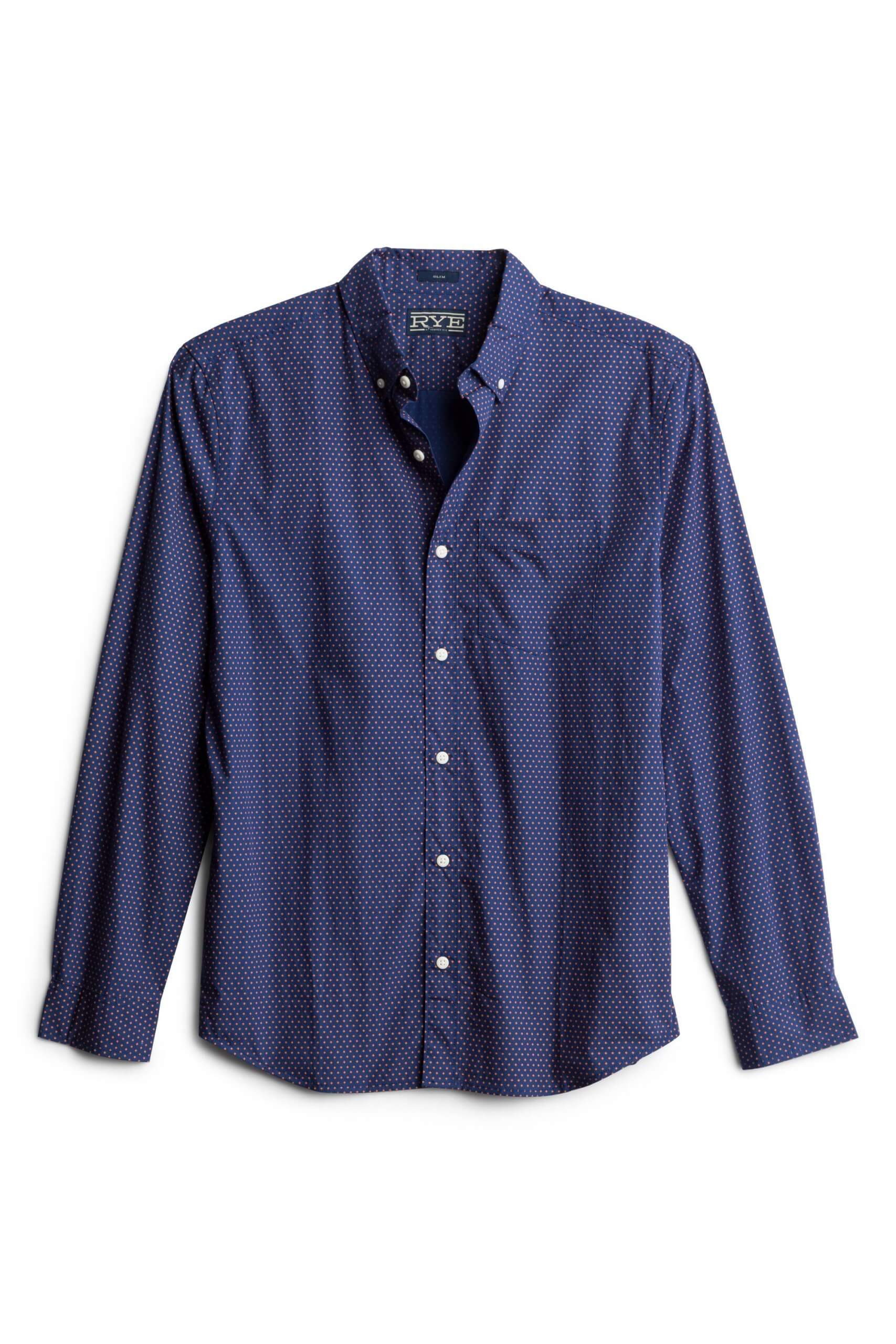 Stitch Fix Men's blue long sleeve button-down dress shirt.