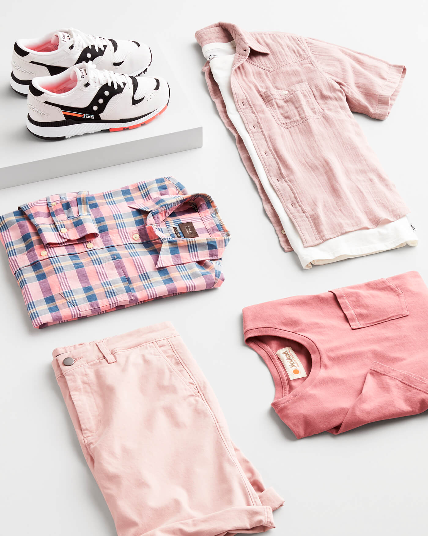 pink toned clothing