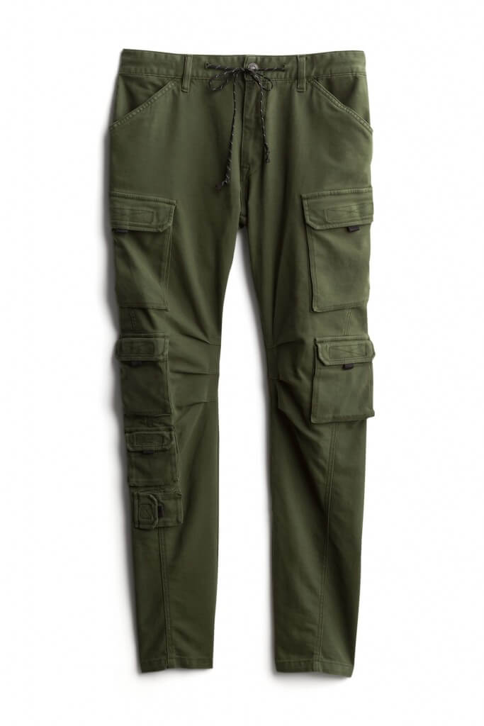 Stitch Fix Men’s olive cargo pants with drawstring waist.