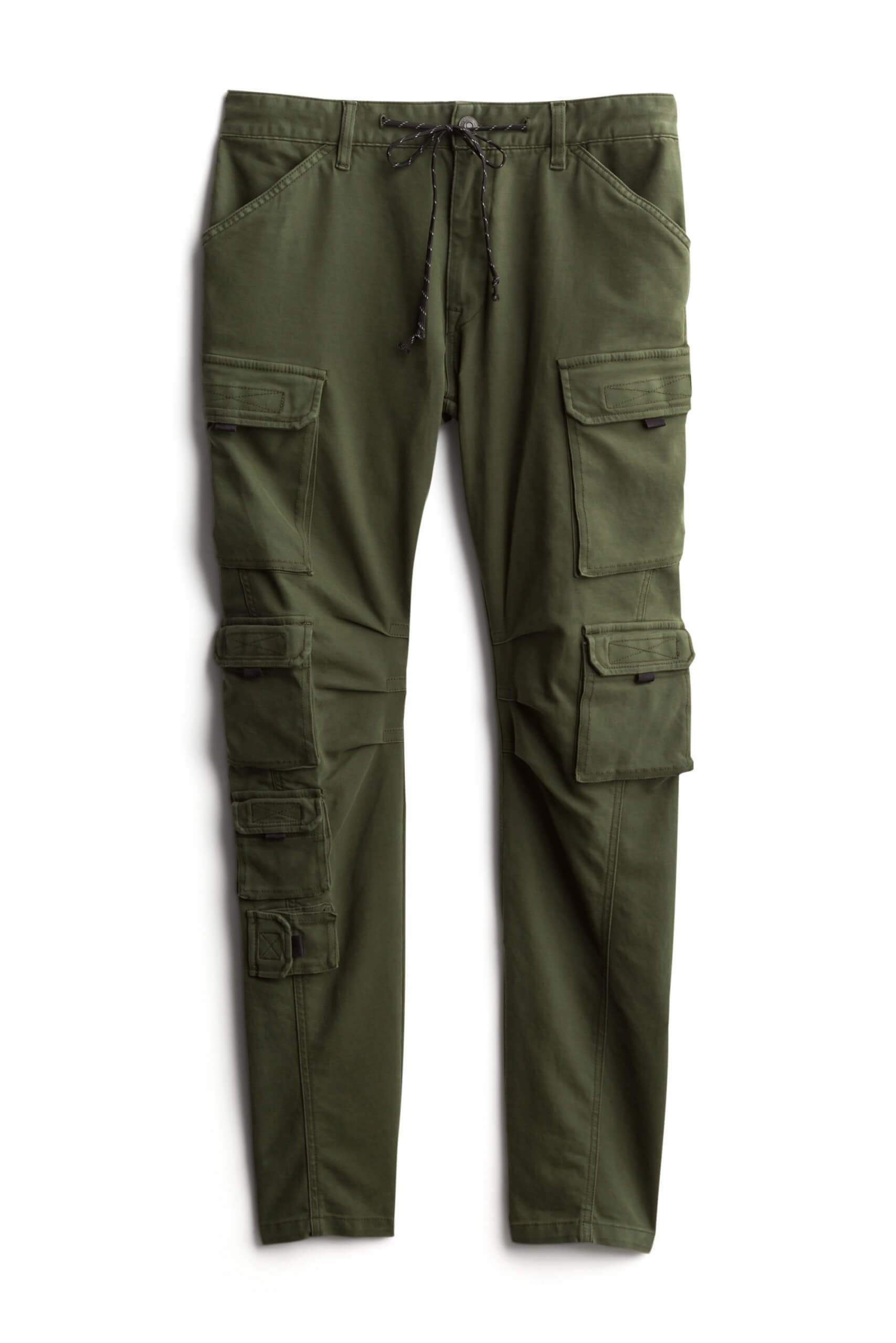 Stitch Fix Men’s olive cargo pants with drawstring waist.