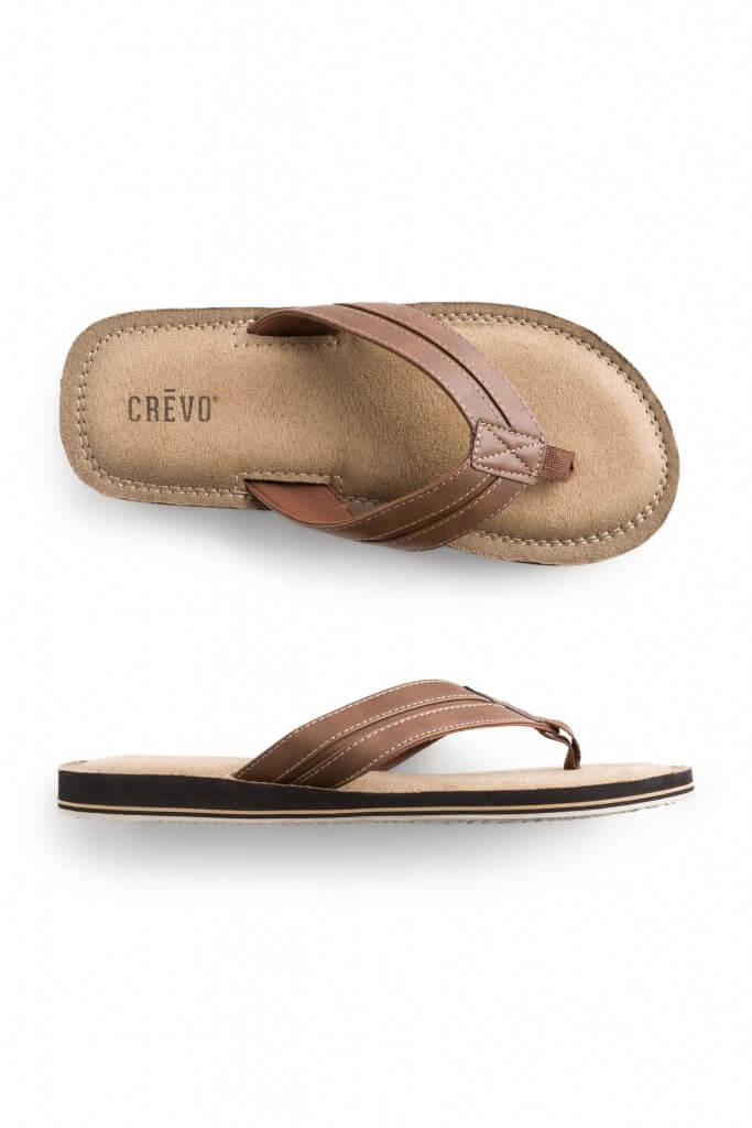 Stitch Fix Men’s brown leather flip flops.