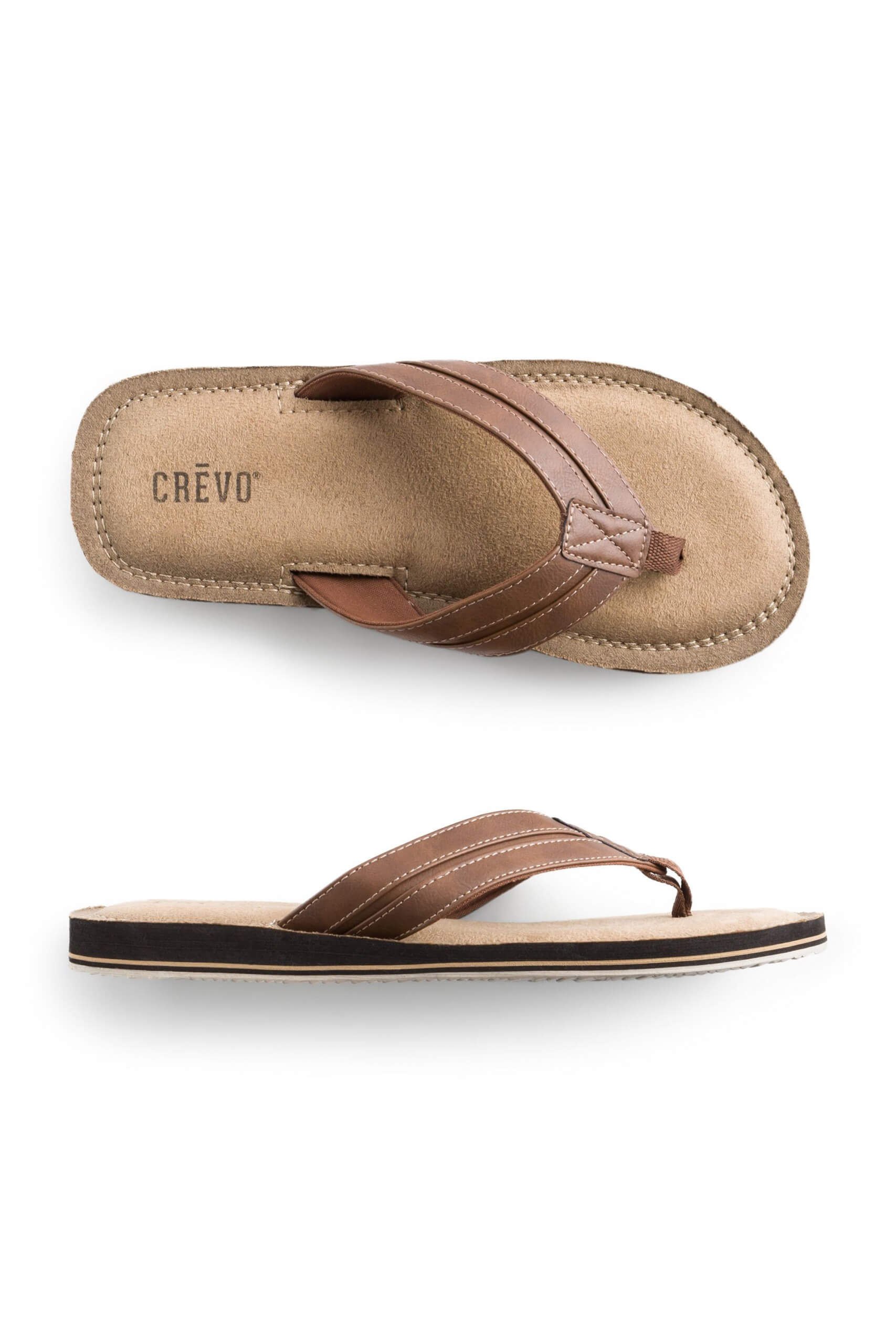 Stitch Fix Men’s brown leather flip flops.