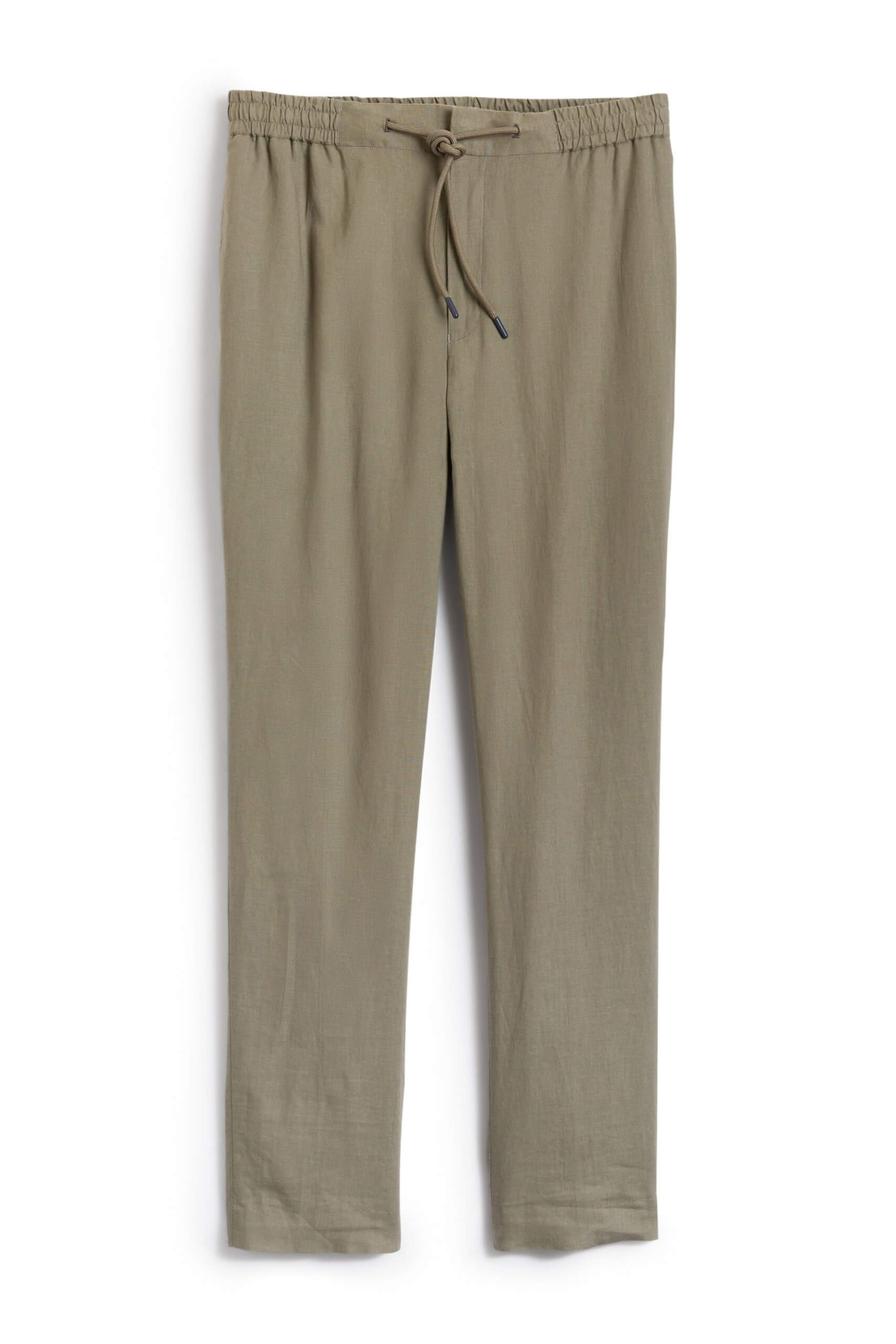 Stitch Fix Men’s tan woven trousers with drawstring waist.