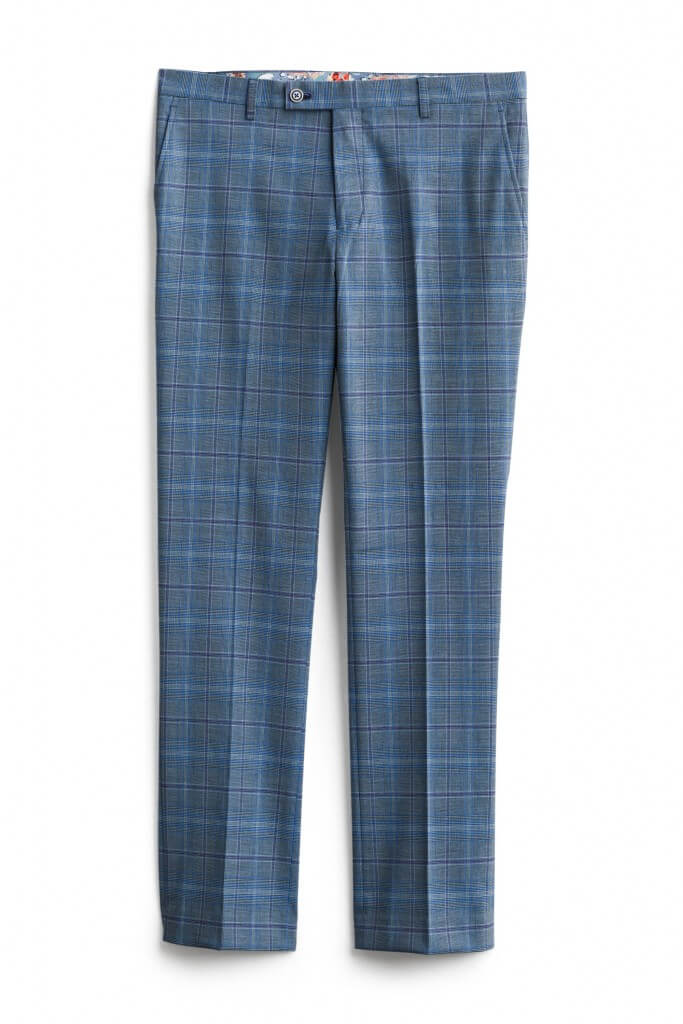 Stitch Fix men’s blue and gray plaid trousers.