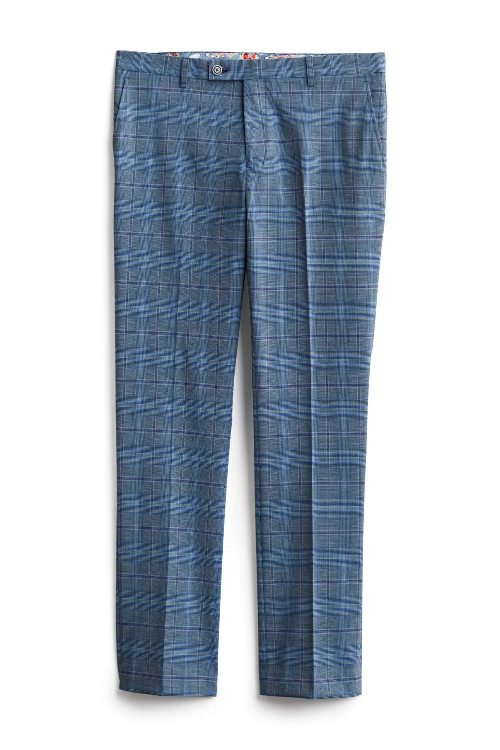 Stitch Fix men’s blue and gray plaid trousers.