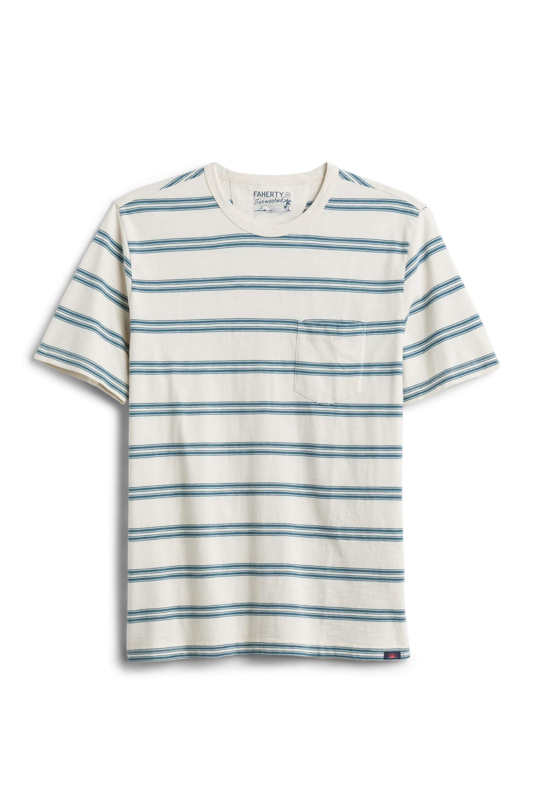 Stitch Fix men’s white and blue stripe pocket crew neck T-shirt.