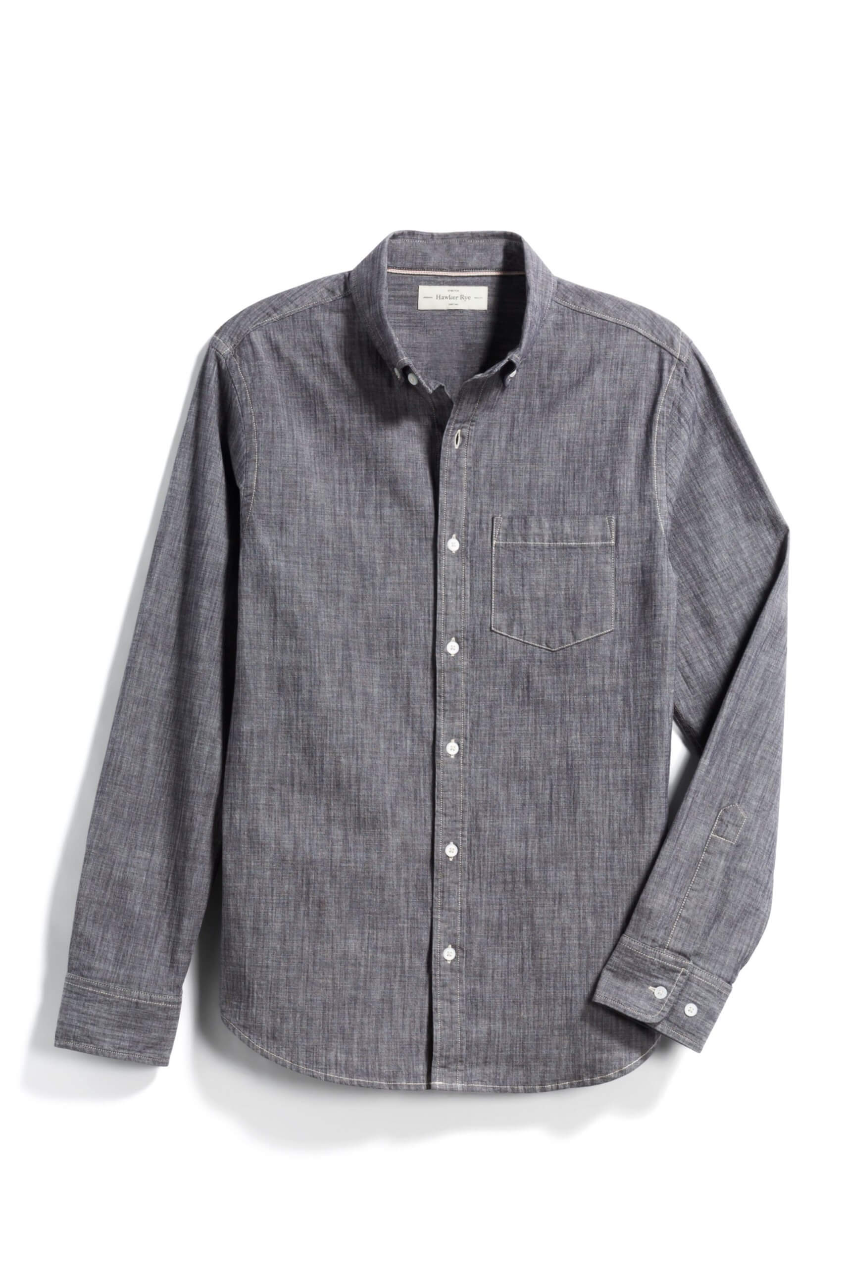 Stitch Fix men’s grey long-sleeved chambray shirt.