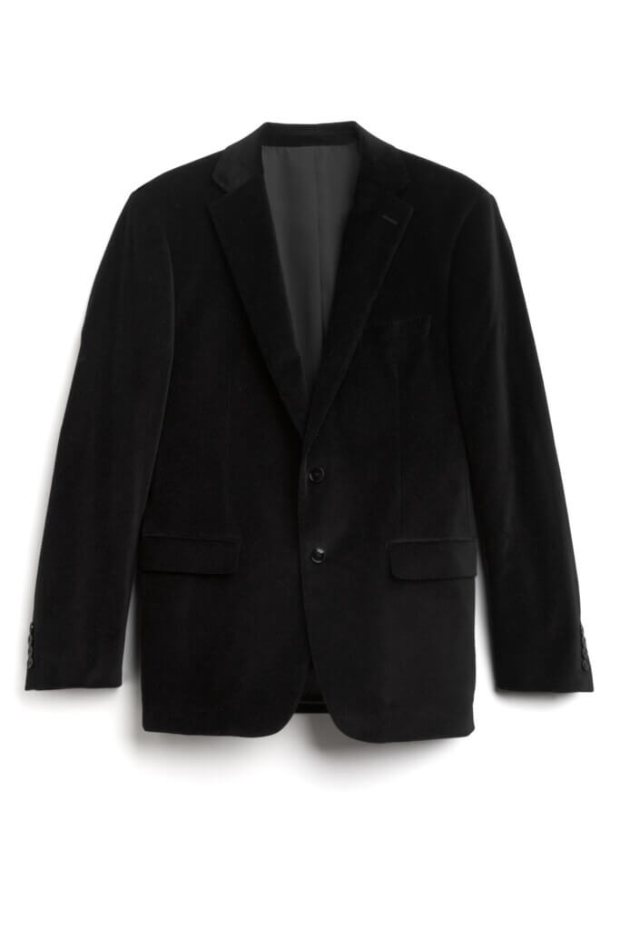 Stitch Fix men’s black velvet suit jacket.
