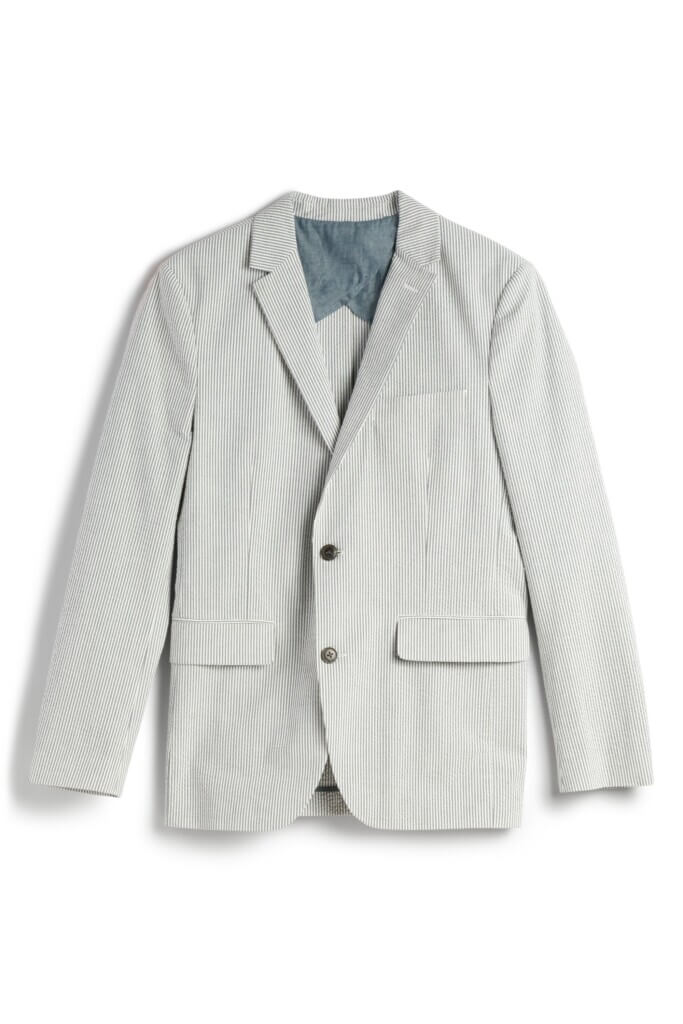 Stitch Fix men’s white and grey micro-stripe sports coat.