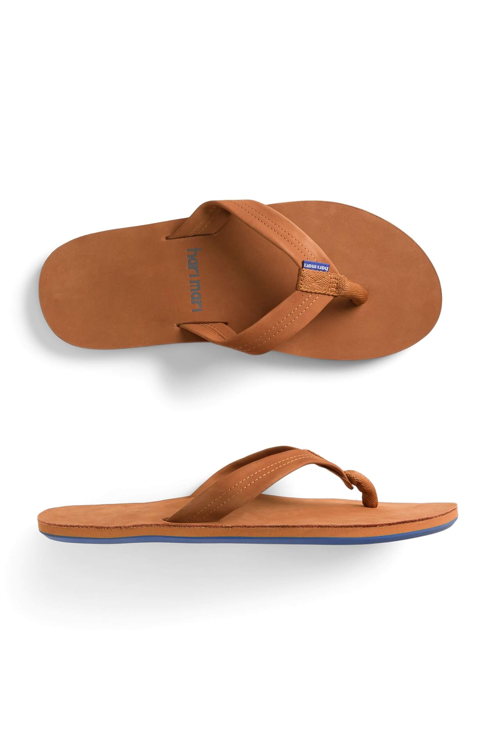 Stitch Fix men’s tan leather flip-flop sandals.
