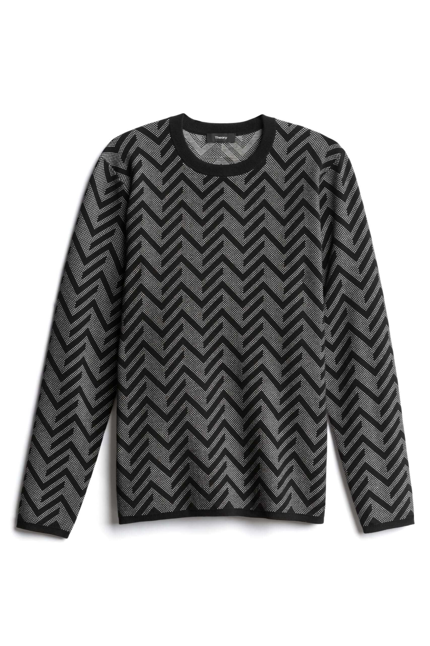 Stitch Fix men’s grey and black zig-zag print sweater.