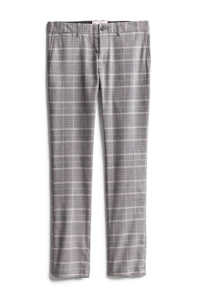 Stitch Fix men’s grey and white plaid trousers.