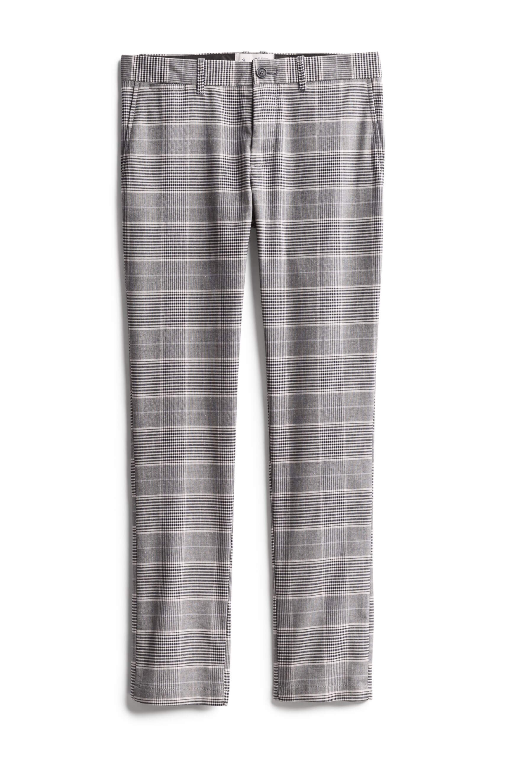 Stitch Fix men’s grey and white plaid trousers.