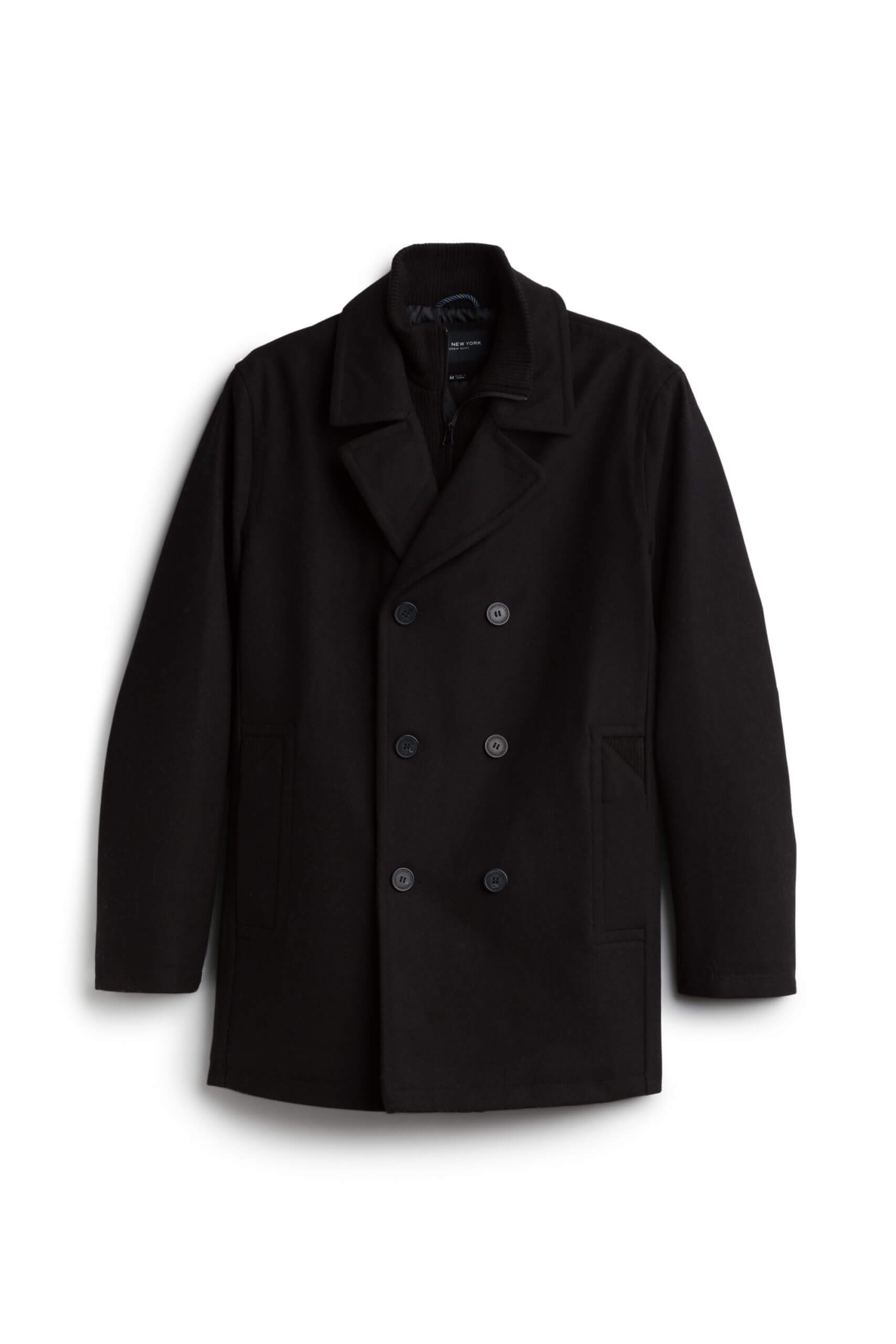 Stitch Fix men’s black button-up peacoat.