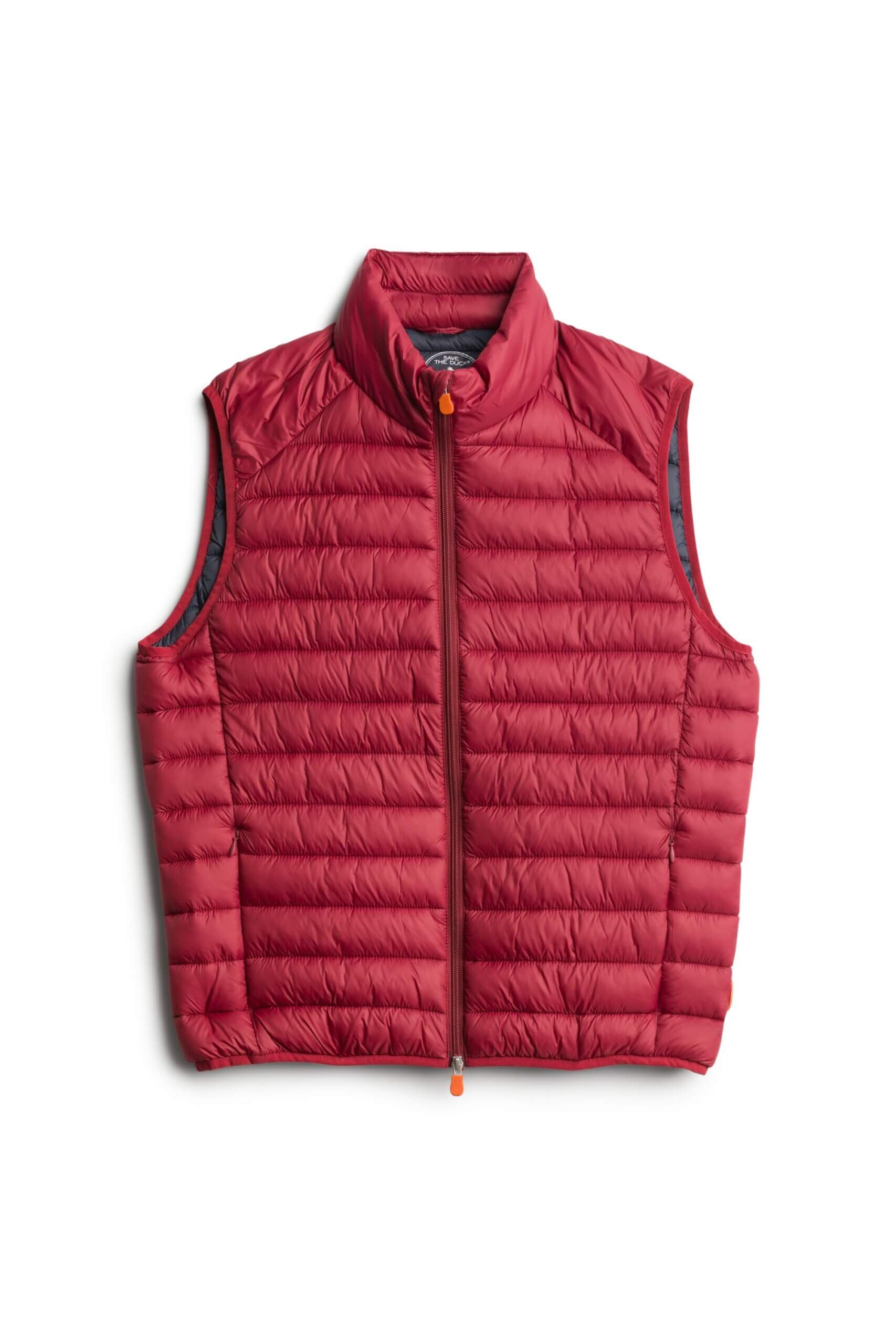Stitch Fix men’s red zip-up sleeveless puffer vest.