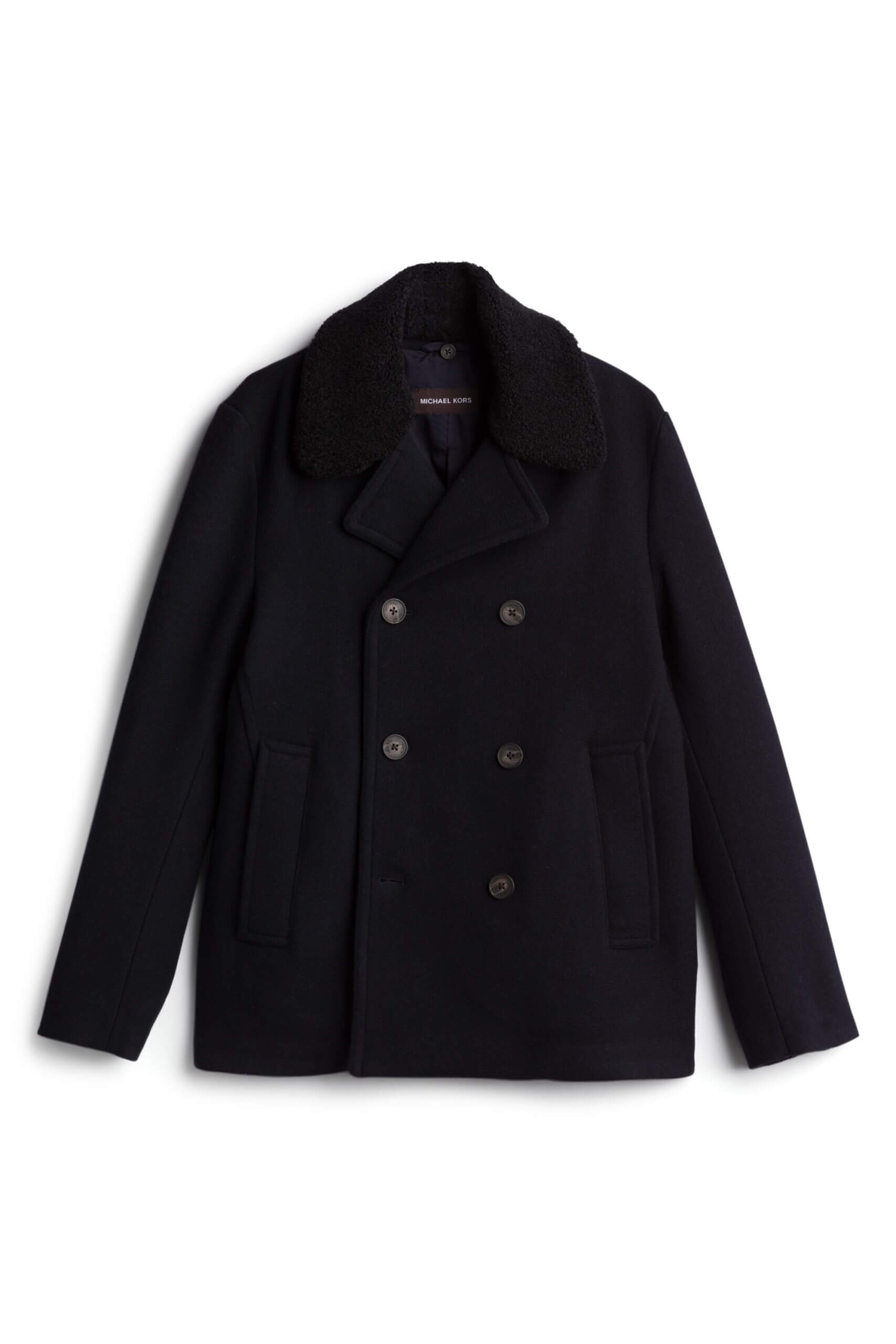 Stitch Fix men’s black button-up peacoat.