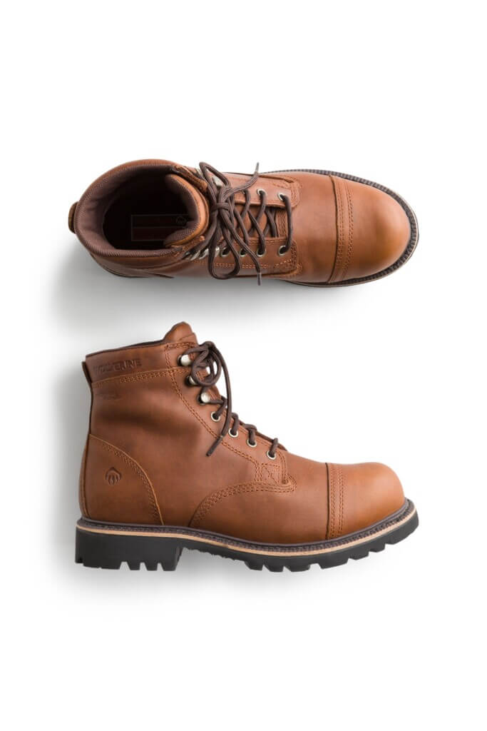 Stitch Fix men’s brown leather lace-up hiking boots.