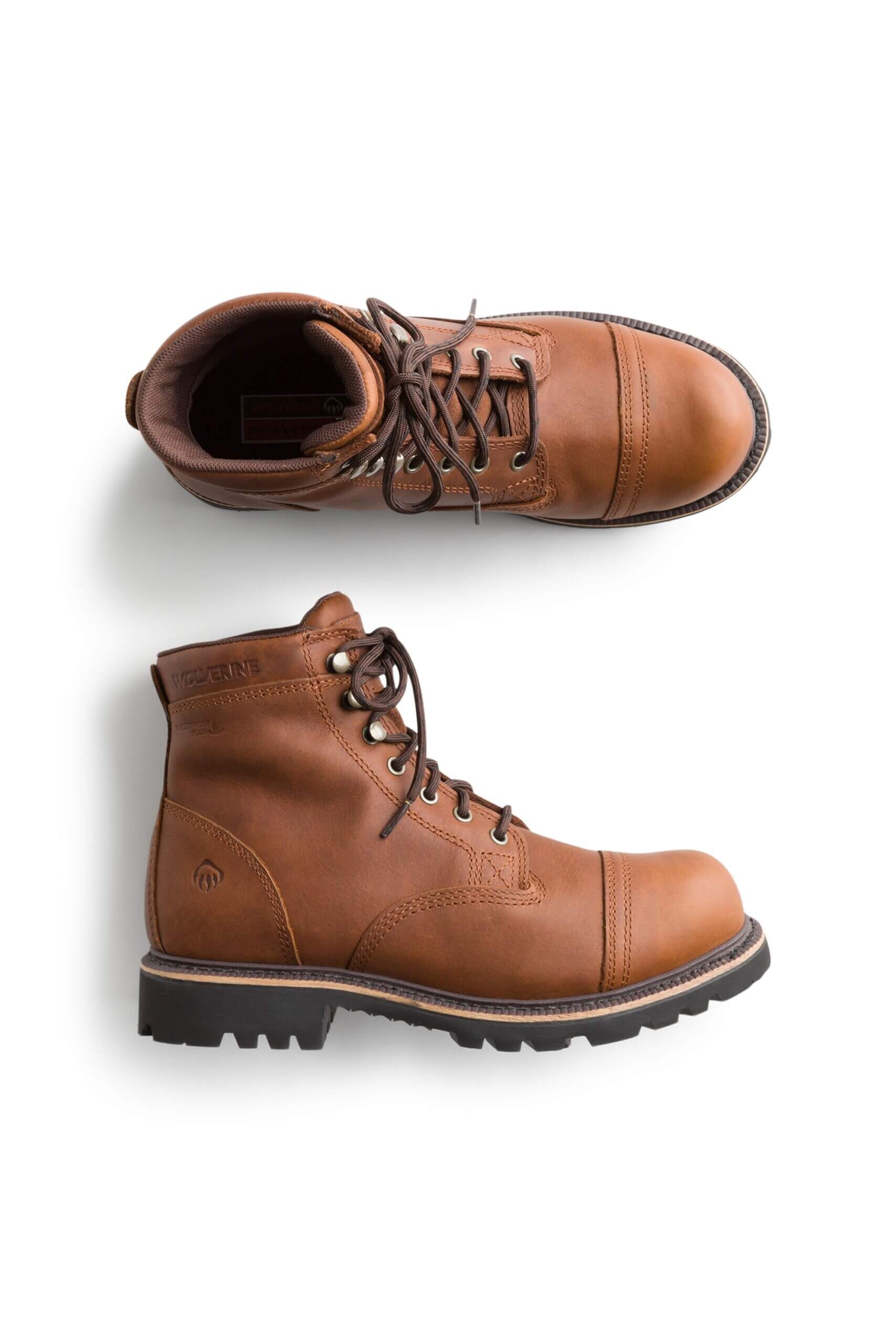 Stitch Fix men’s brown leather lace-up hiking boots.