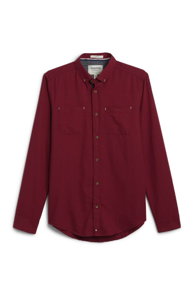 Stitch Fix men’s red button-down shirt.
