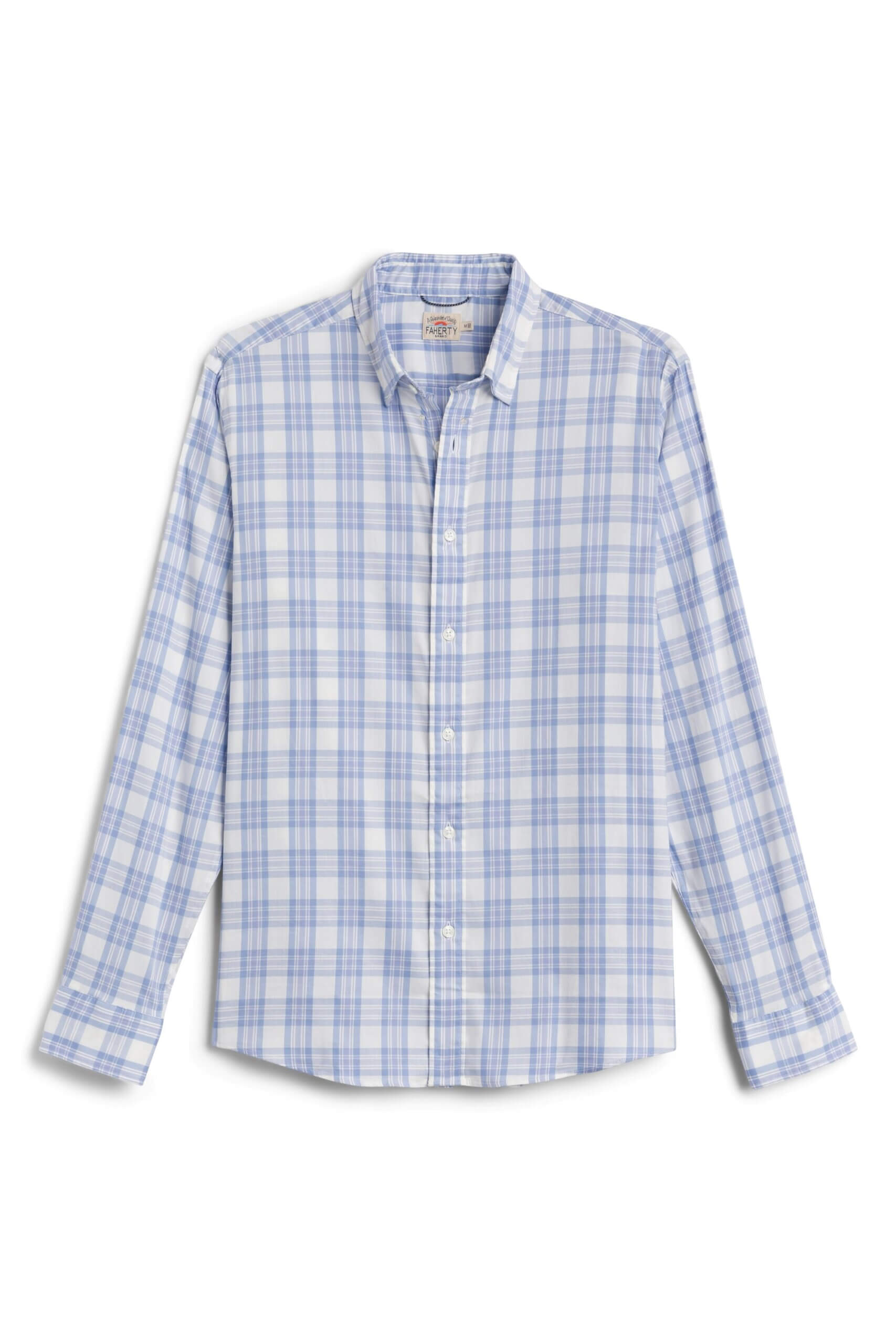 Stitch Fix men’s blue and white checkered long-sleeve button-down shirt.
