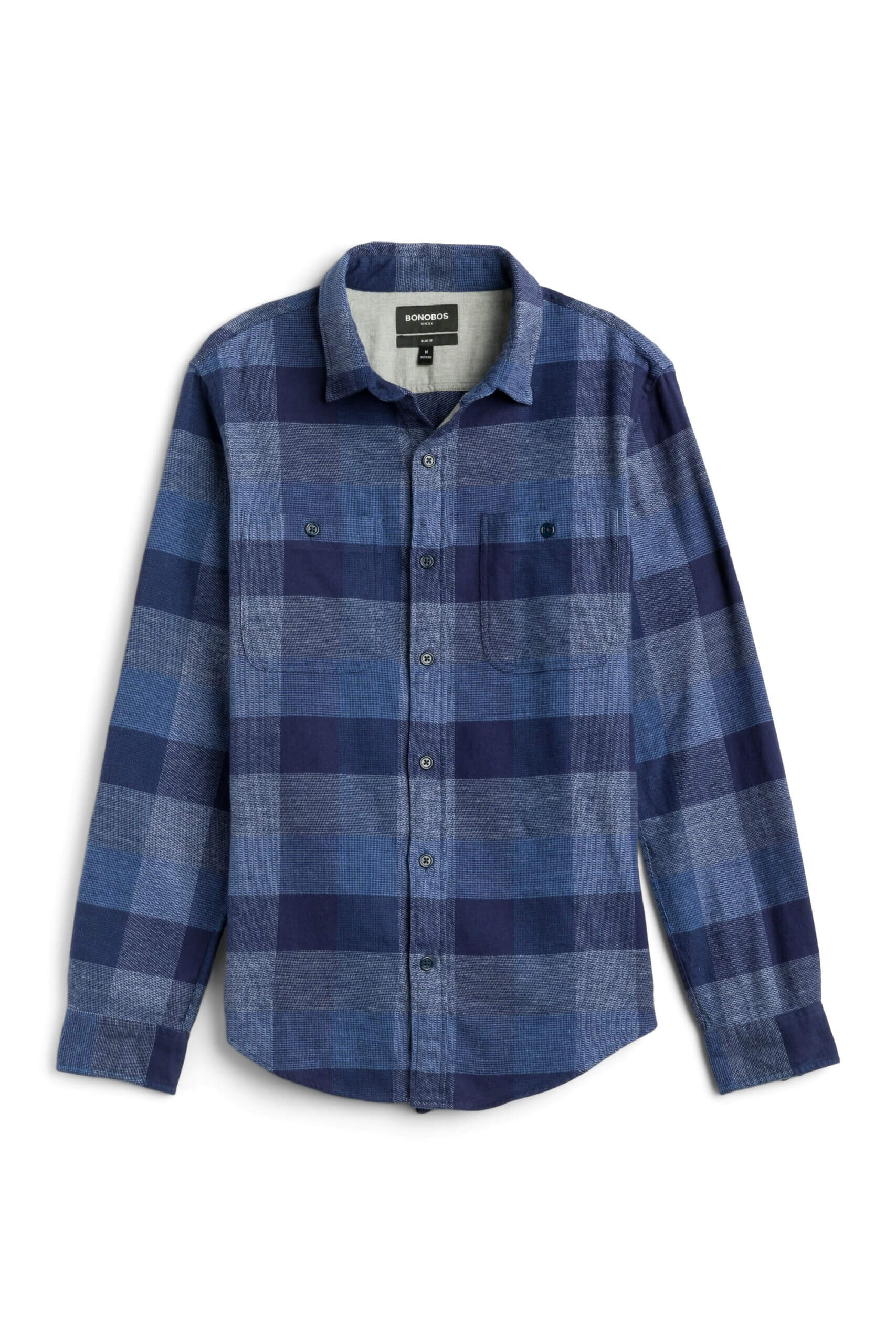 Stitch Fix men’s blue plaid flannel button-down shirt.