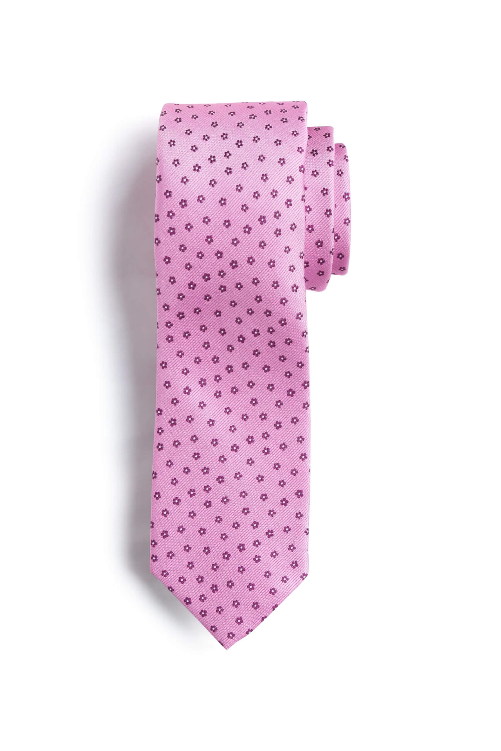Stitch Fix men’s pink micro floral necktie wound up.