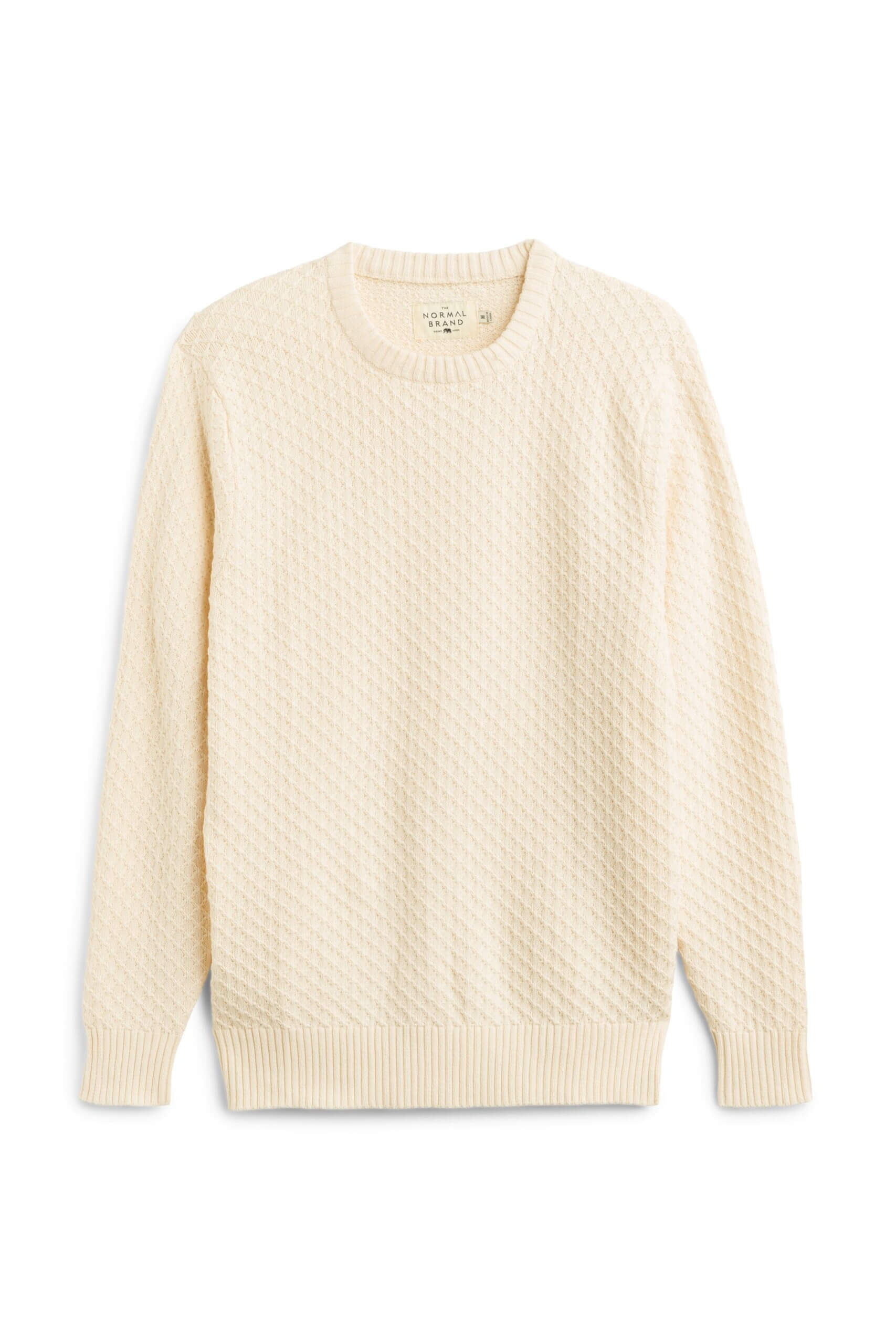 Stitch Fix men’s off-white textured knit pullover.