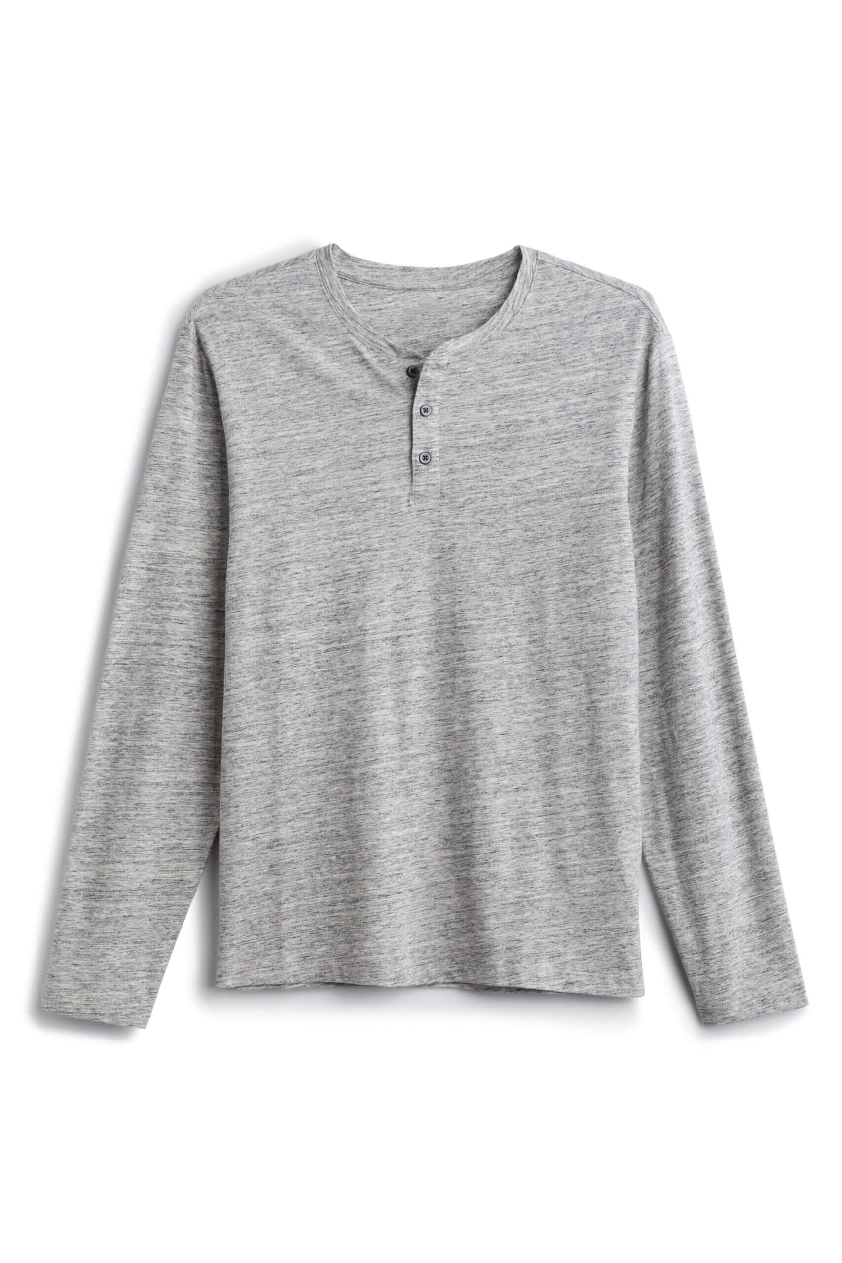 Stitch Fix men’s heathered grey long-sleeve henley shirt.