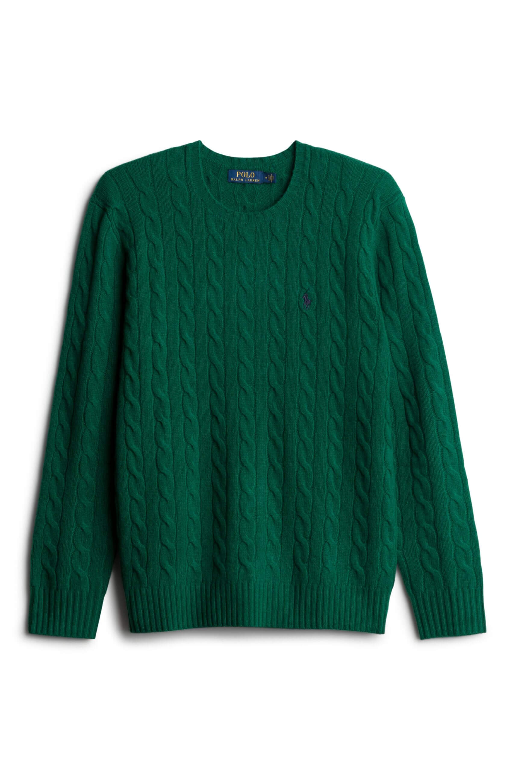 Stitch Fix men’s green cable-knit crew neck sweater.