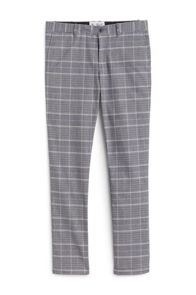 Stitch Fix men's black and white plaid pants.