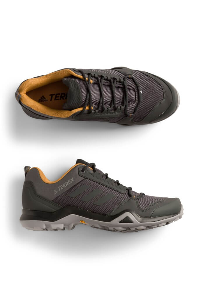 Stitch Fix men’s neon yellow, white and black gorpcore sneakers.