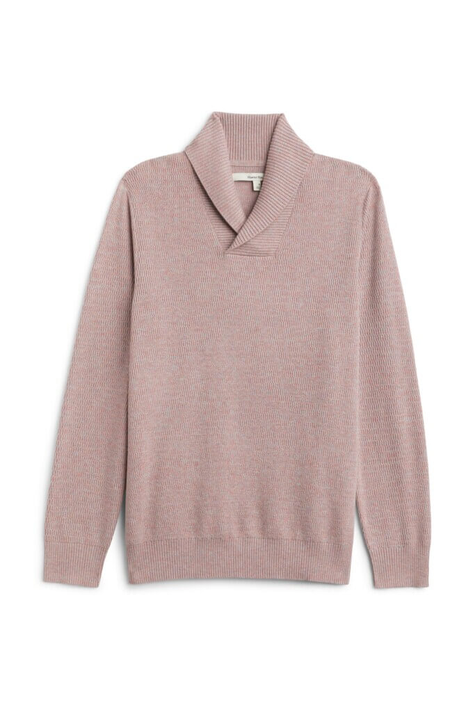 Stitch Fix Men’s blush pink shawl collared sweater.
