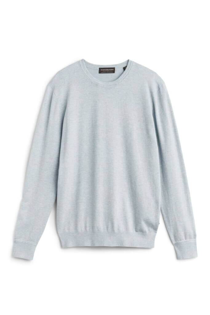 Stitch Fix men's light blue crew neck sweater.