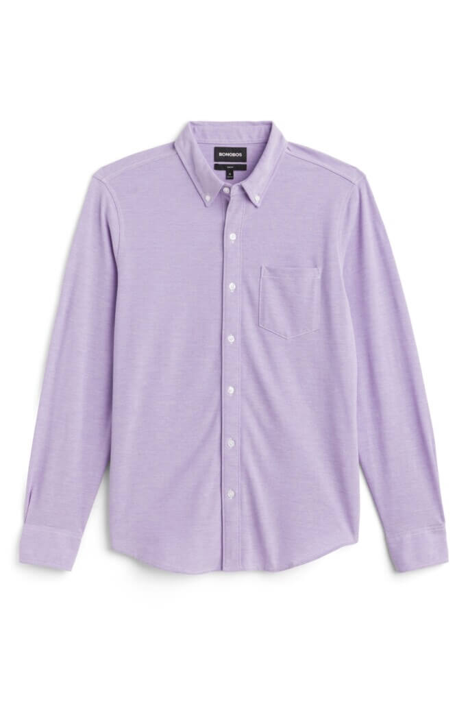 Stitch Fix men's purple button-down shirt.