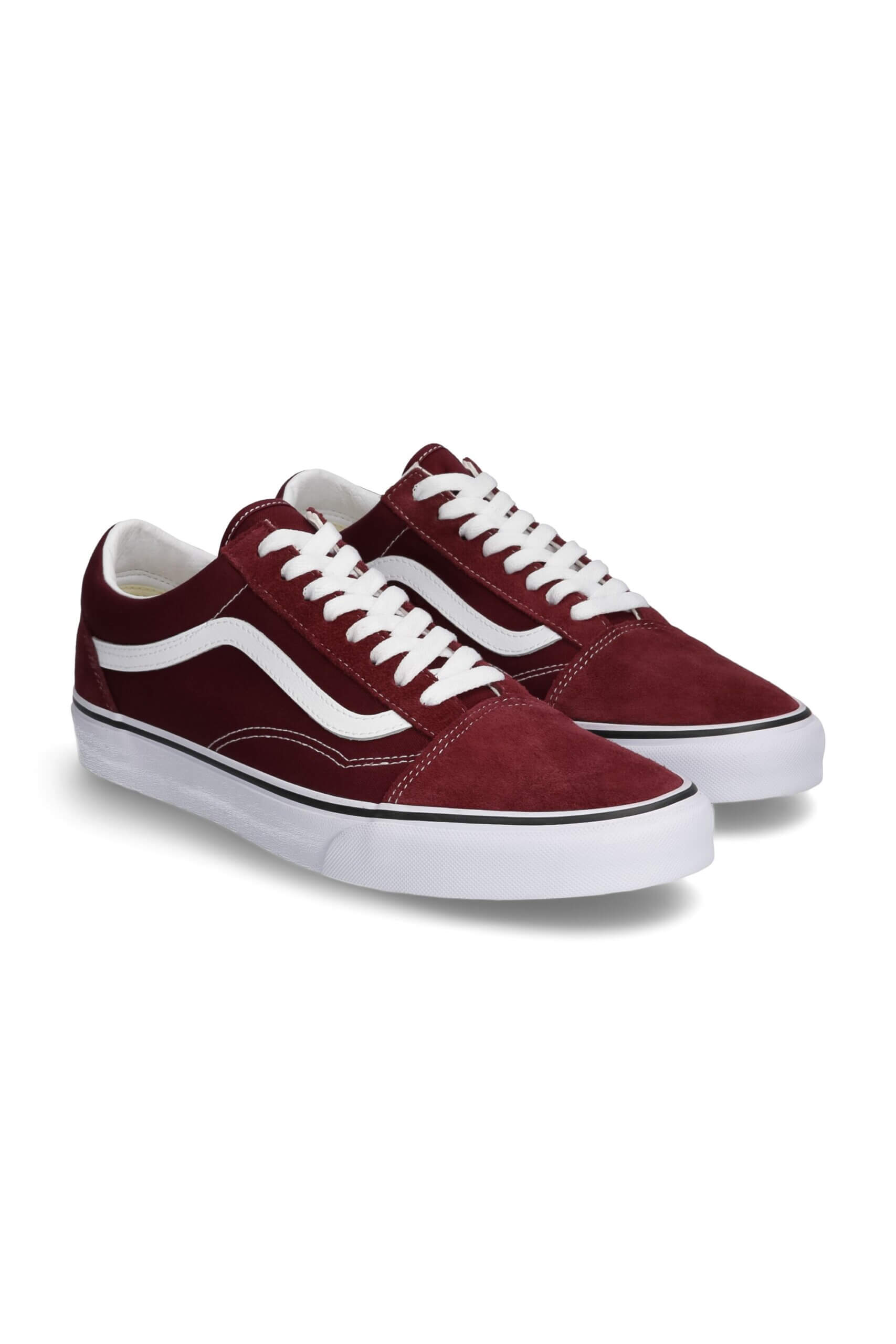 Stitch Fix Men’s burgundy and white sneakers.