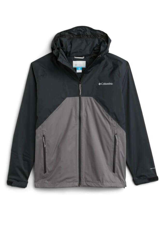 Stitch Fix men’s black and grey hooded zip-up gorpcore jacket.