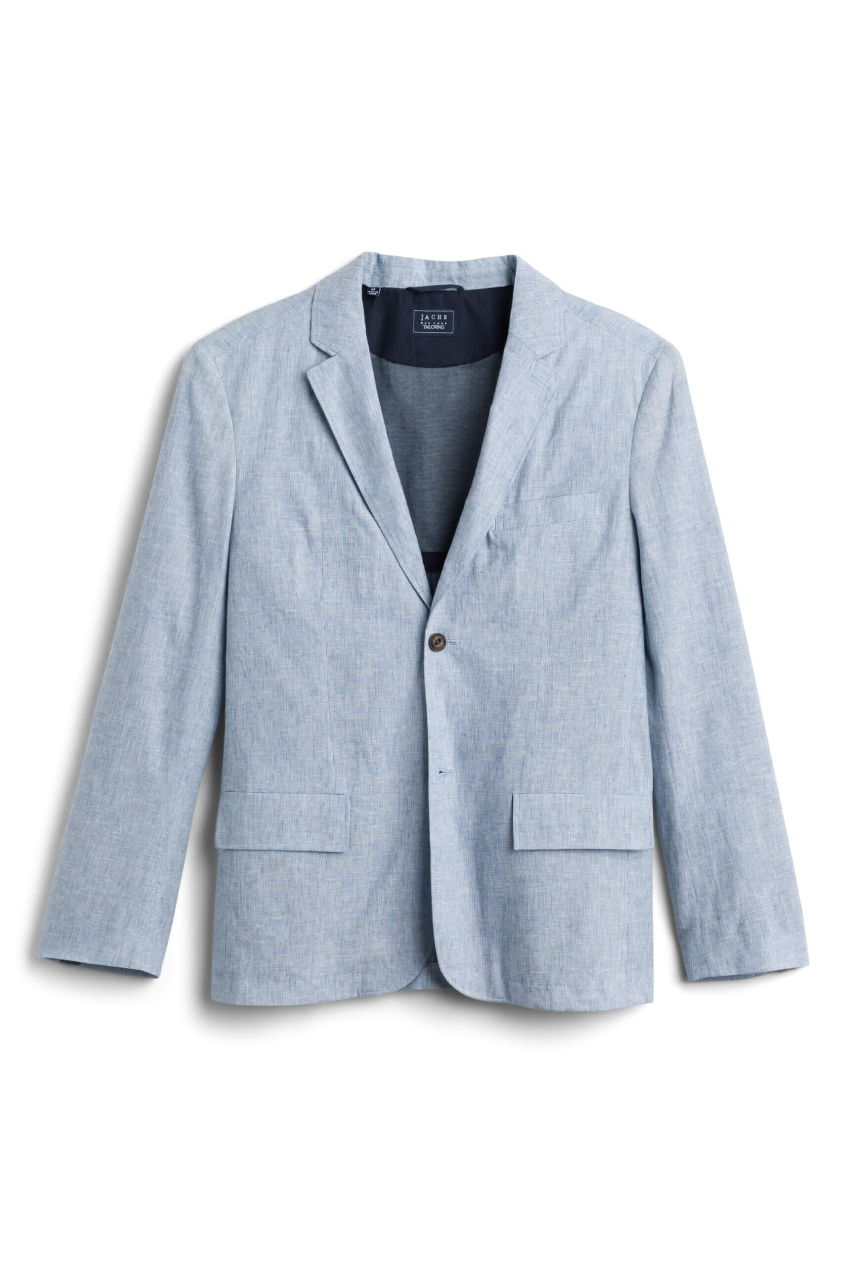 Stitch Fix men's light blue linen blazer.