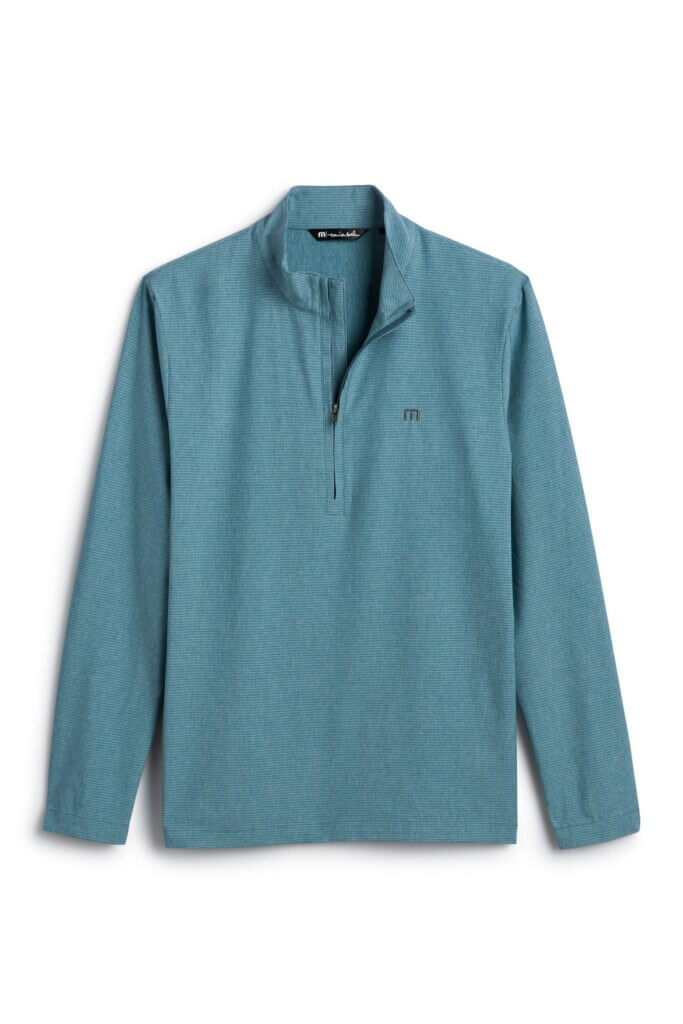 Stitch Fix blue quarter-zip pullover.