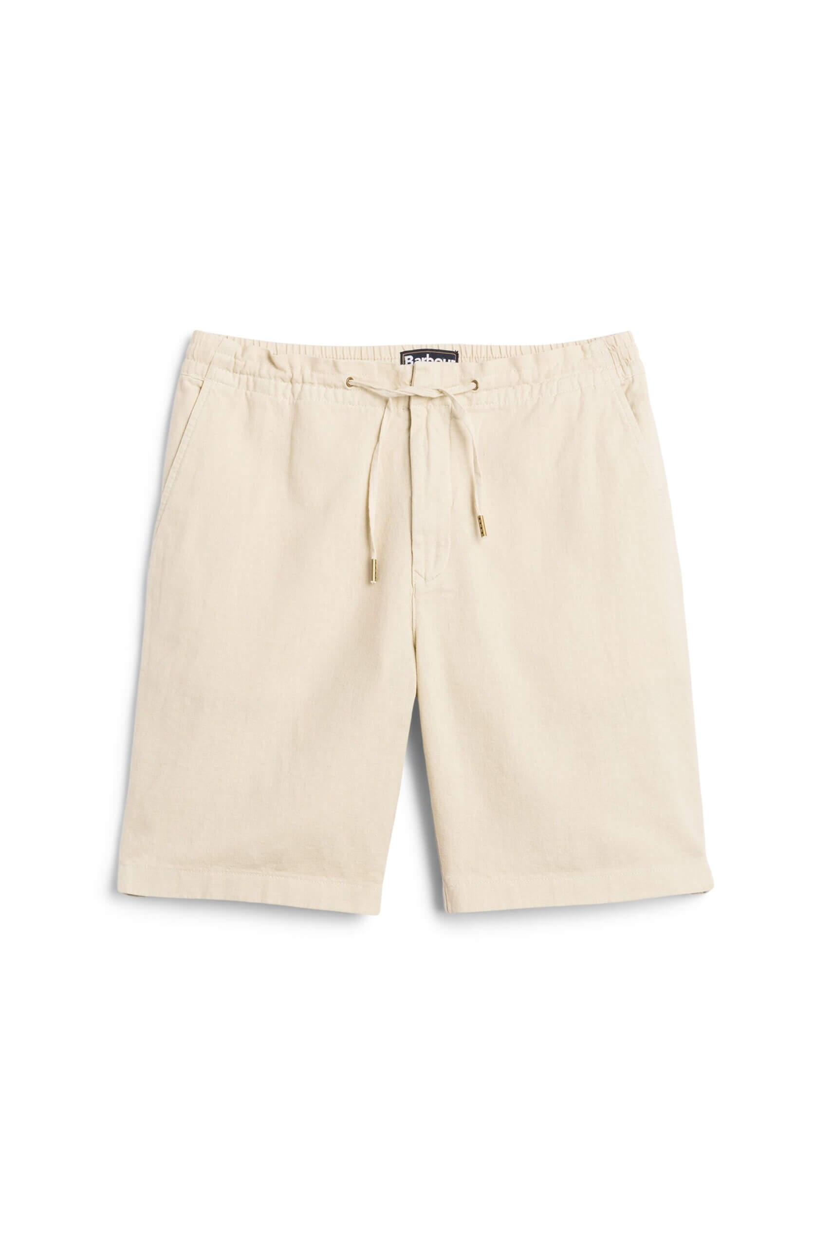 Stitch Fix men's beige linen shorts with waist tie.