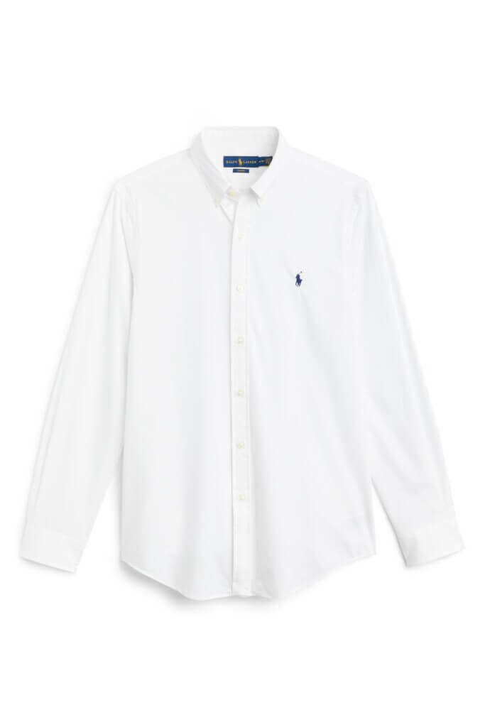 Stitch Fix men's white long sleeve, button-down shirt.