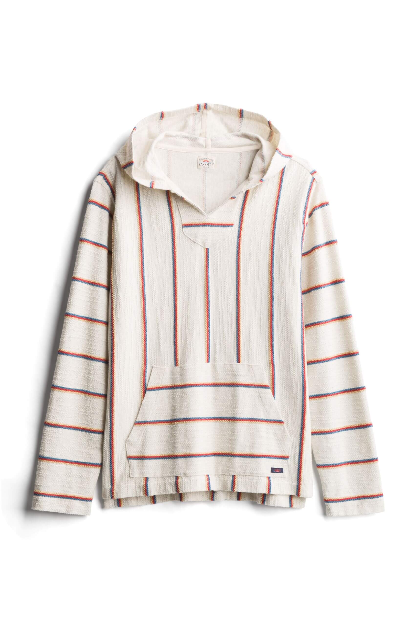 Stitch Fix men’s off-white and multi-colored stripe hoodie.