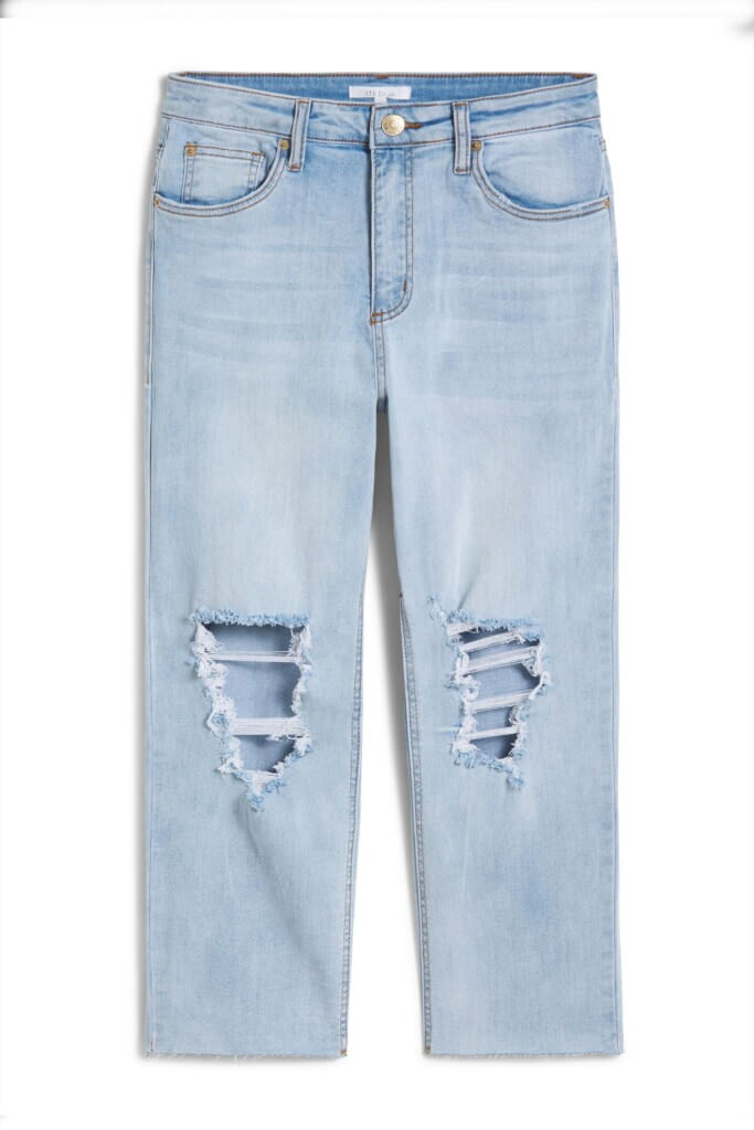 Stitch Fix men’s 90s fashion outfit blue jeans with distressing.