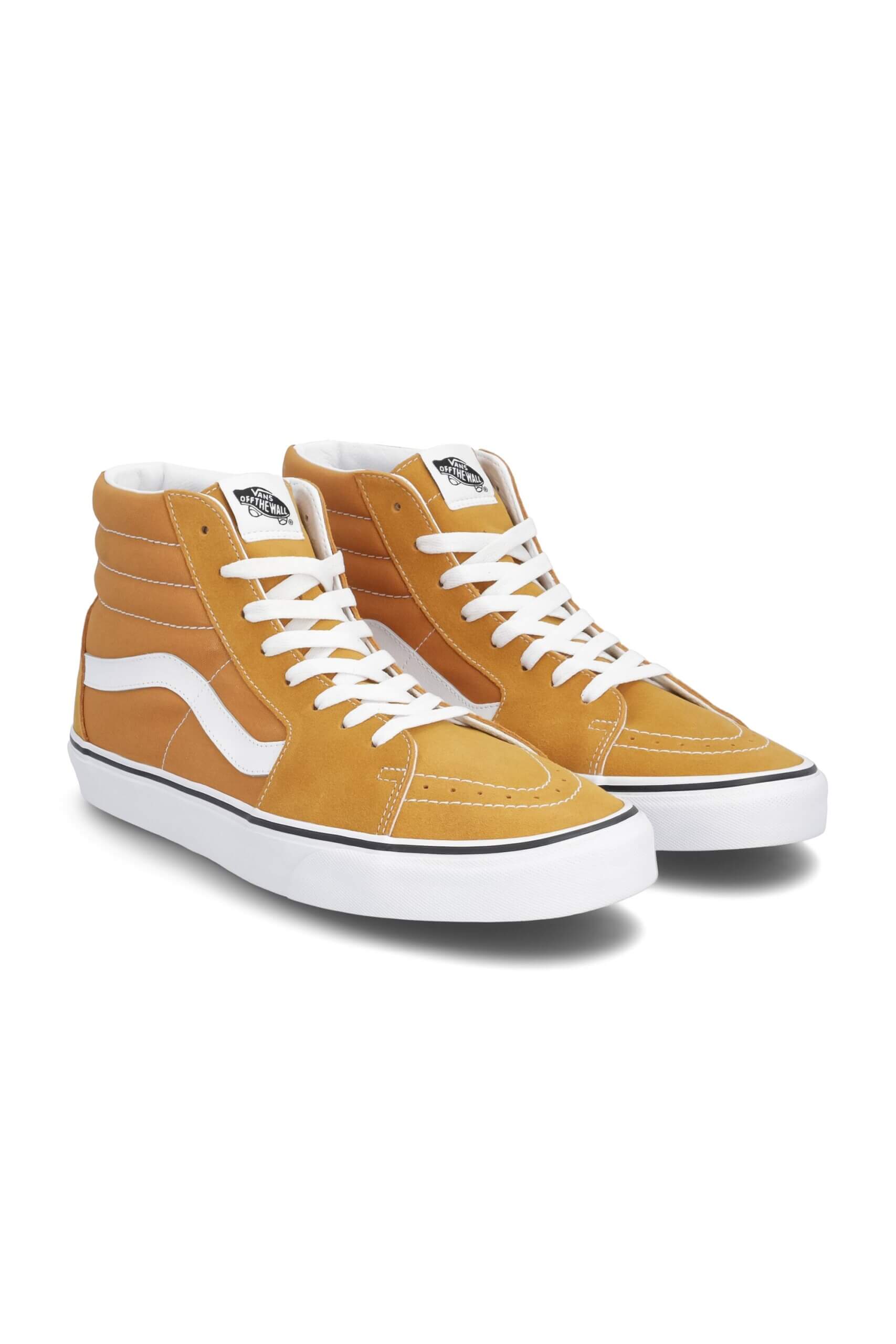 Stitch Fix men’s mustard and white high-top sneakers.
